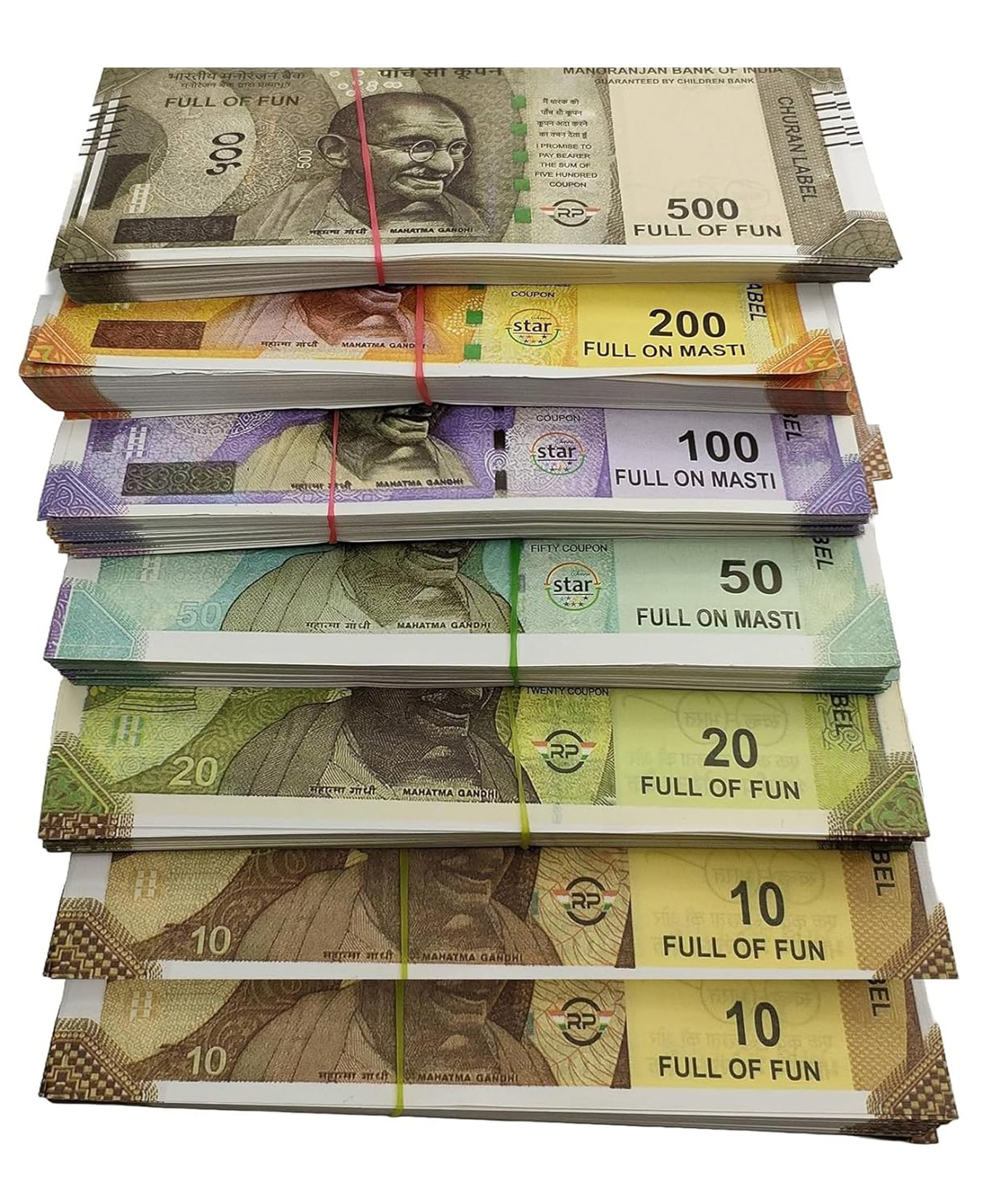 Azhari Dummy Playing Money Fake Notes Education Money (100*7=700 Note) Artificial Money for Kids to Play Note 10 20 50 100 200 500 Gag Toy (Multicolor) churan wale Note Artificial Currency for Kids-image-22