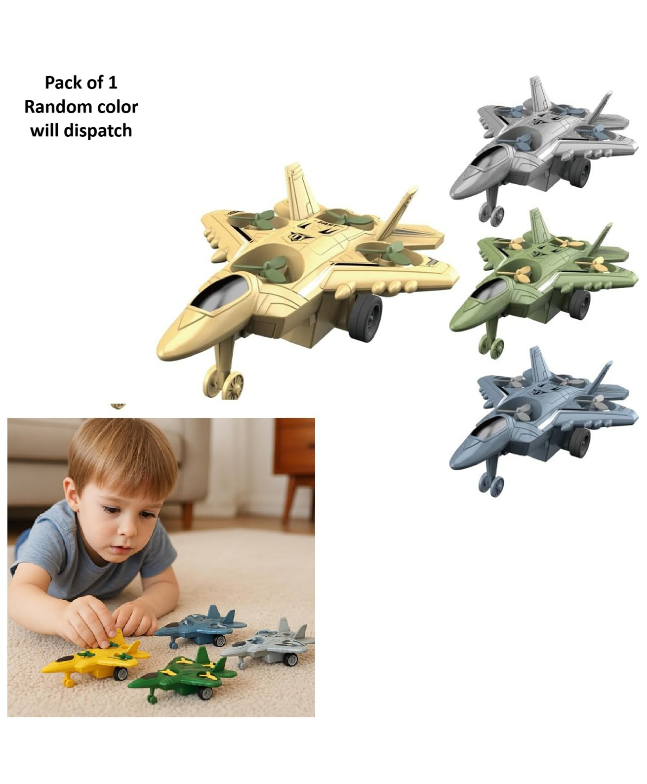 Sanjary Operation Sindoor Fighter Jet Toy Set with Pullback Action Planes, Colorful Military Aircraft for Kids Play and Collection Fun Gift Pack of 1 color design may vary-image-17