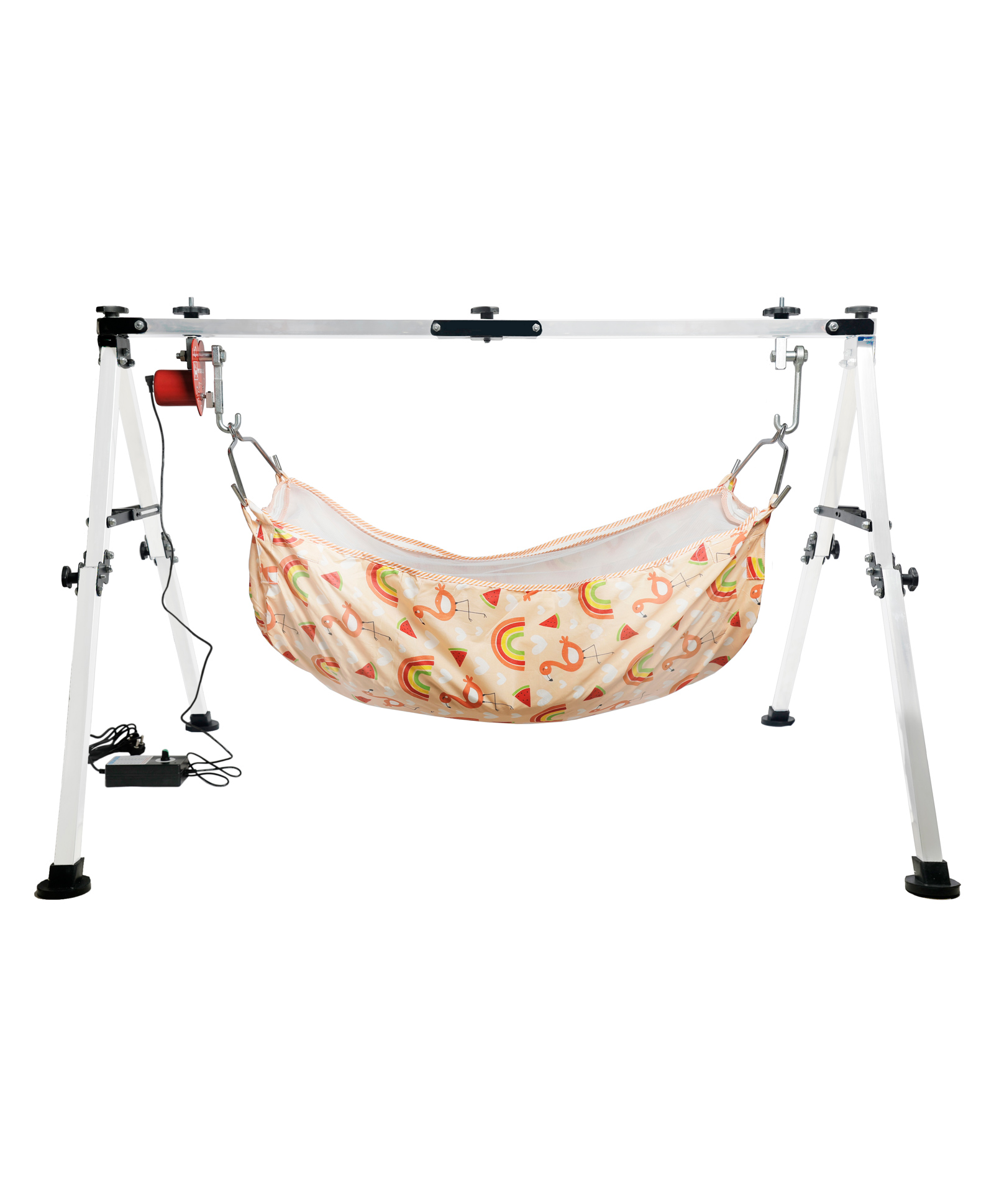 my cradlle the Cradlle for Genius Automatic Electric Swing Cradle With Folding Square Pipe | Stainless Steel Ghodiyu - Red Heart - Clothe Joli (Colour May Vary)-picture-11