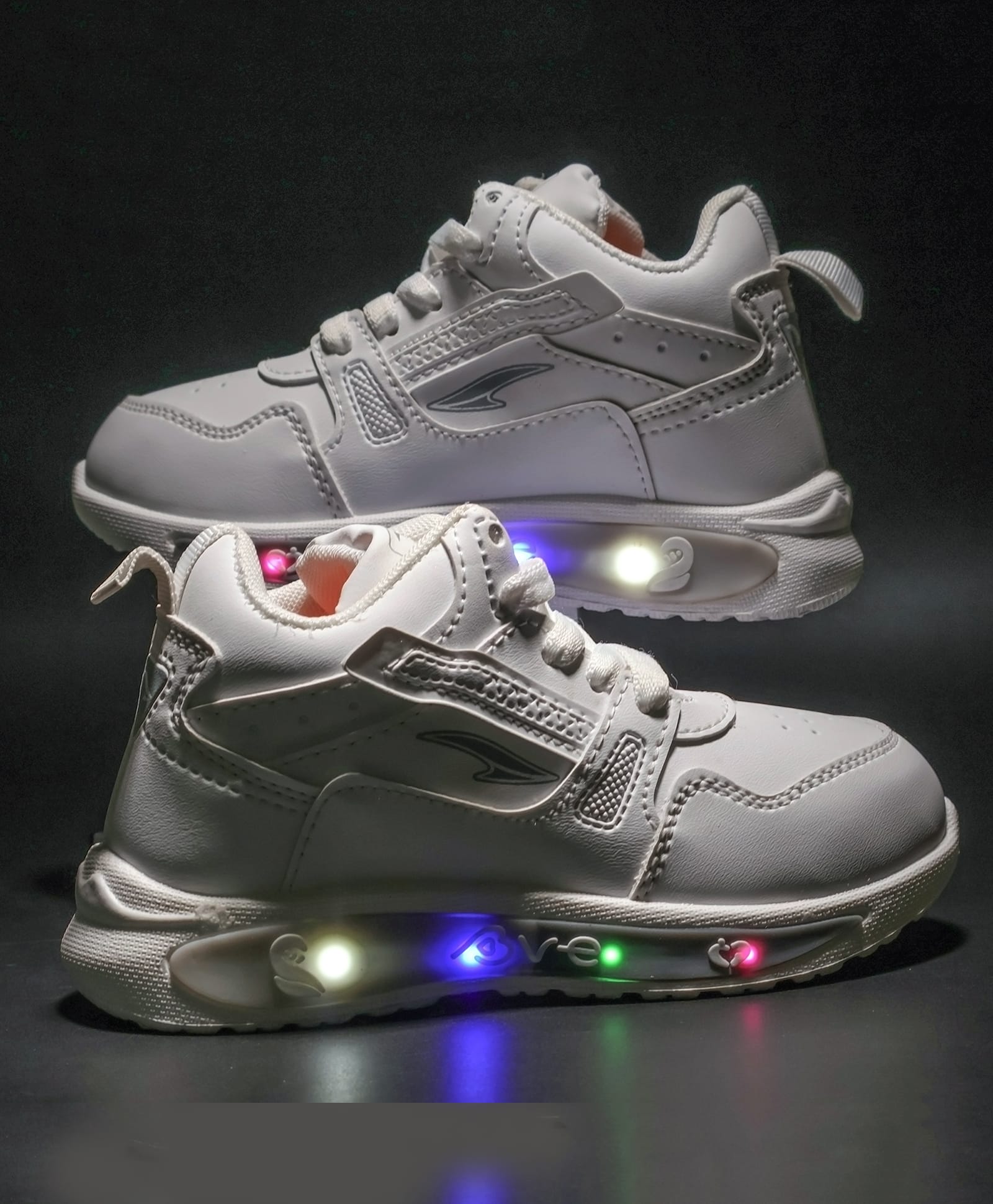 asian Solid Lace Up LED Shoes - White-picture-27