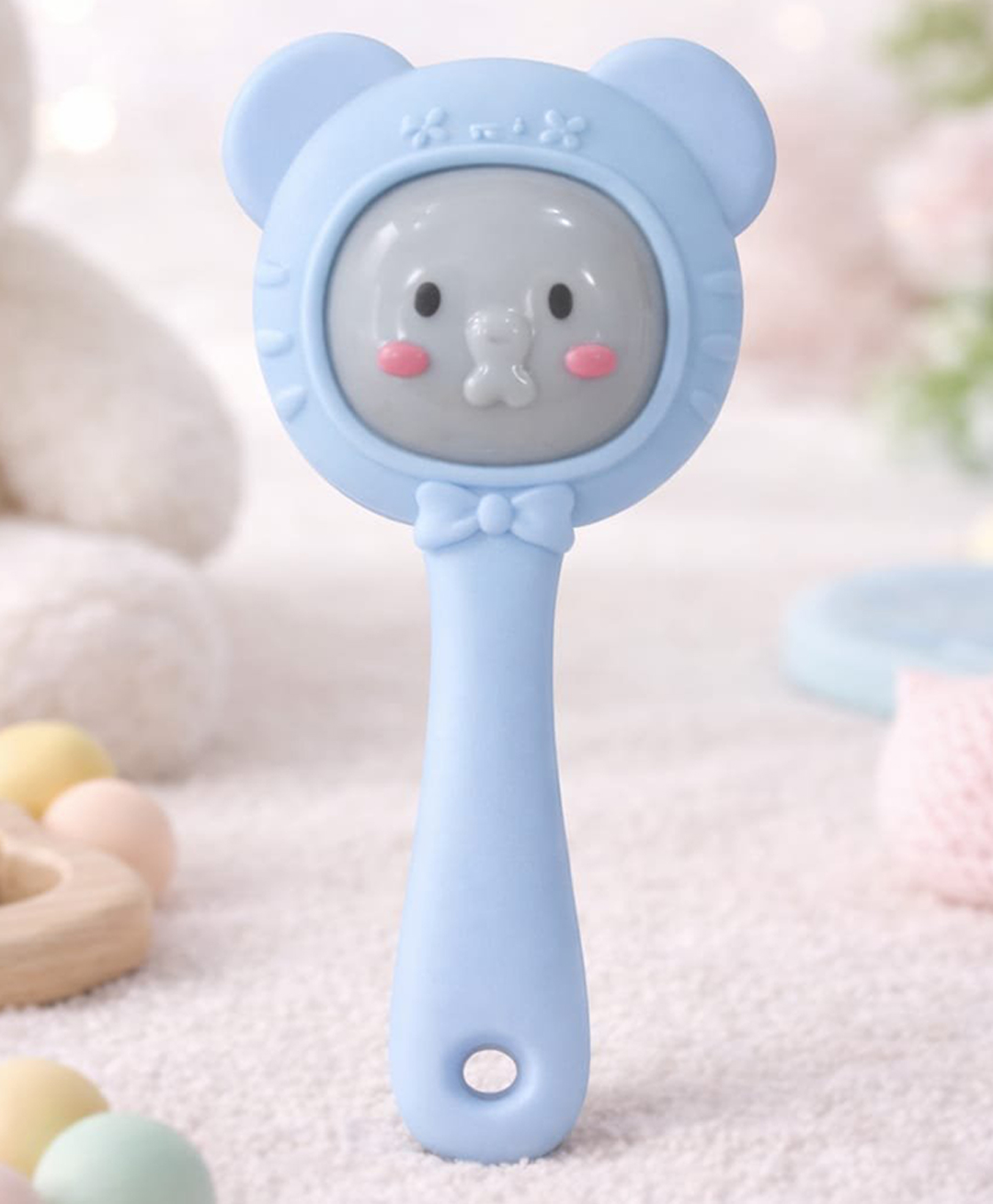 JOY BUZZ Joy Buzz Baby Silicone Teether Cum Rattle Safe, Soothing & Fun For Teething Infants - Blue-image-30