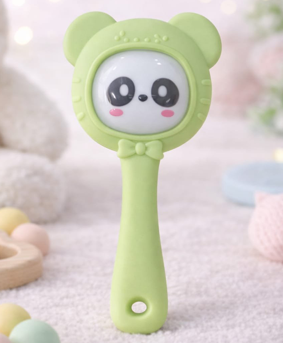 JOY BUZZ Joy Buzz Baby Silicone Teether Cum Rattle Safe, Soothing & Fun For Teething Infants - Green-image-26