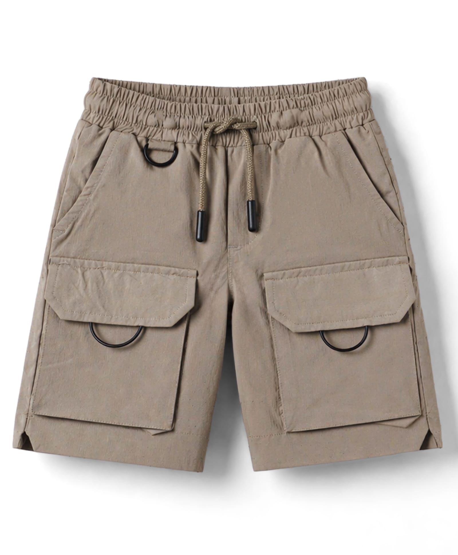 kookie kids india Kookie Kids Woven Above Knee Length Solid Shorts With Pockets - Light Brown-picture-22
