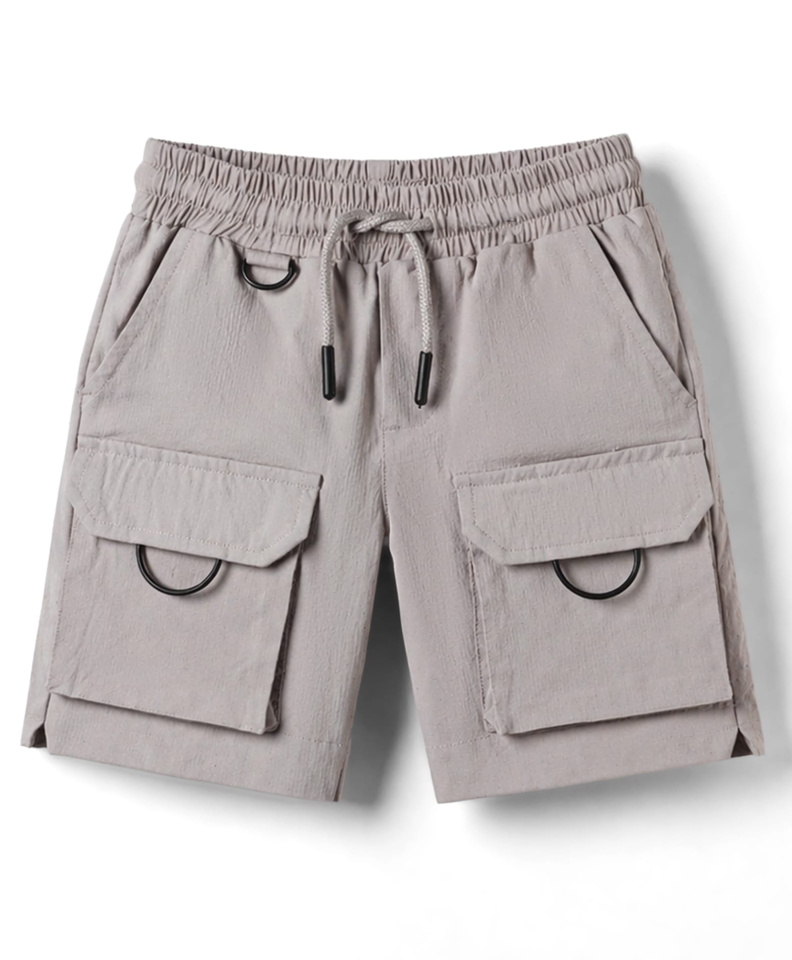 kookie kids india Kookie Kids Woven Above Knee Length Solid Shorts With Pockets - Grey-picture-19