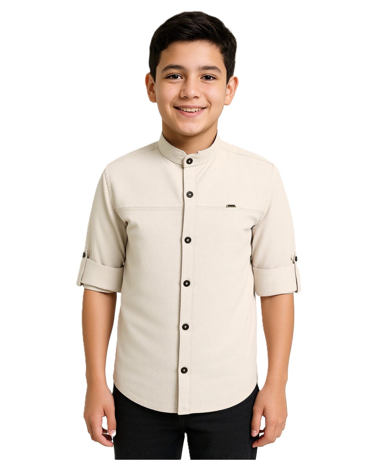 CAVIO Cotton Woven Full Sleeves Solid Shirt - Cream-picture-19