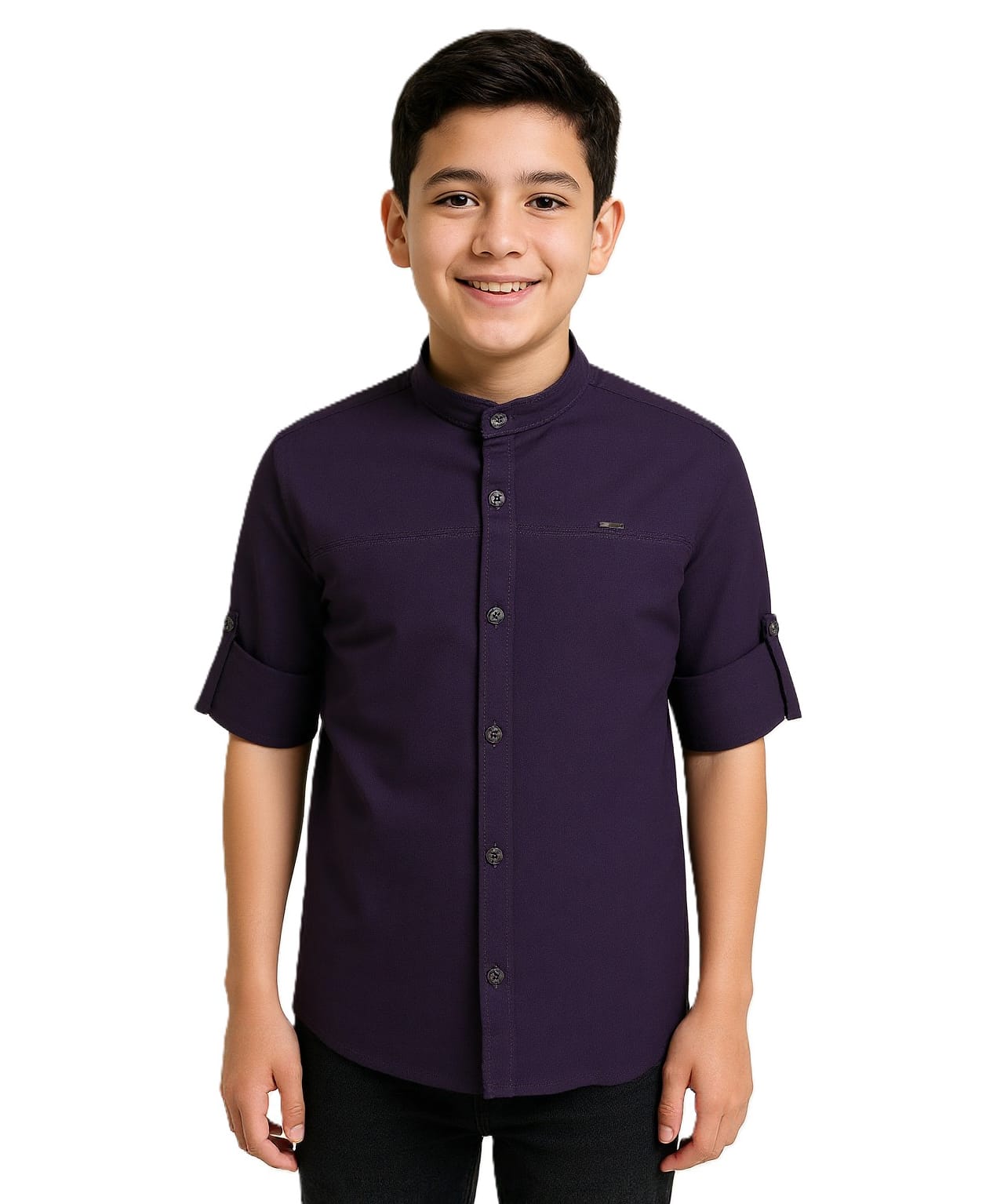 CAVIO Cotton Woven Full Sleeves Solid Shirt - Violet-image-13