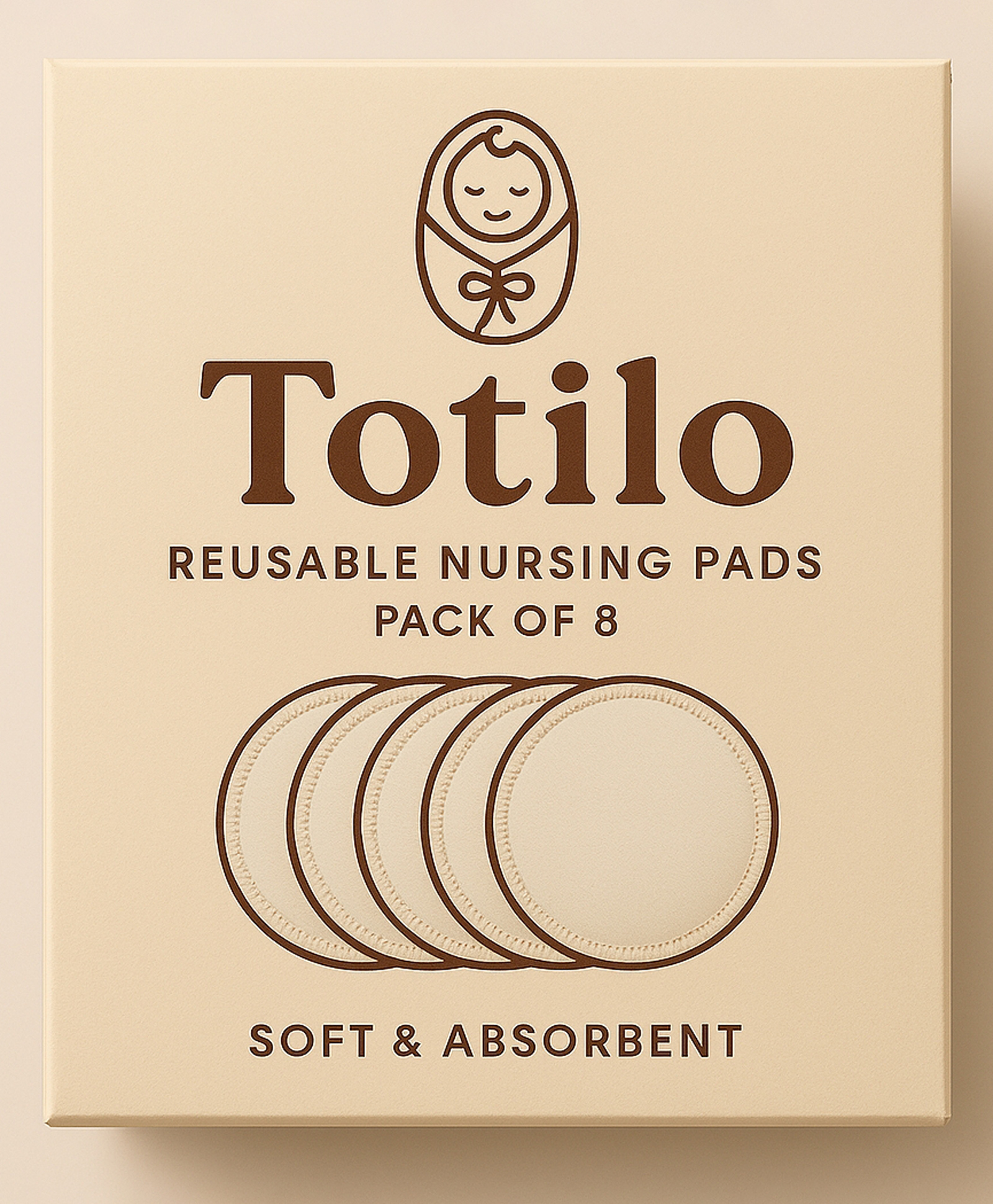 Totilo Nursing Breast Pads for Feeding Mother Washable, Reusable Soft Breast Pads (Pack of 8)-image-12