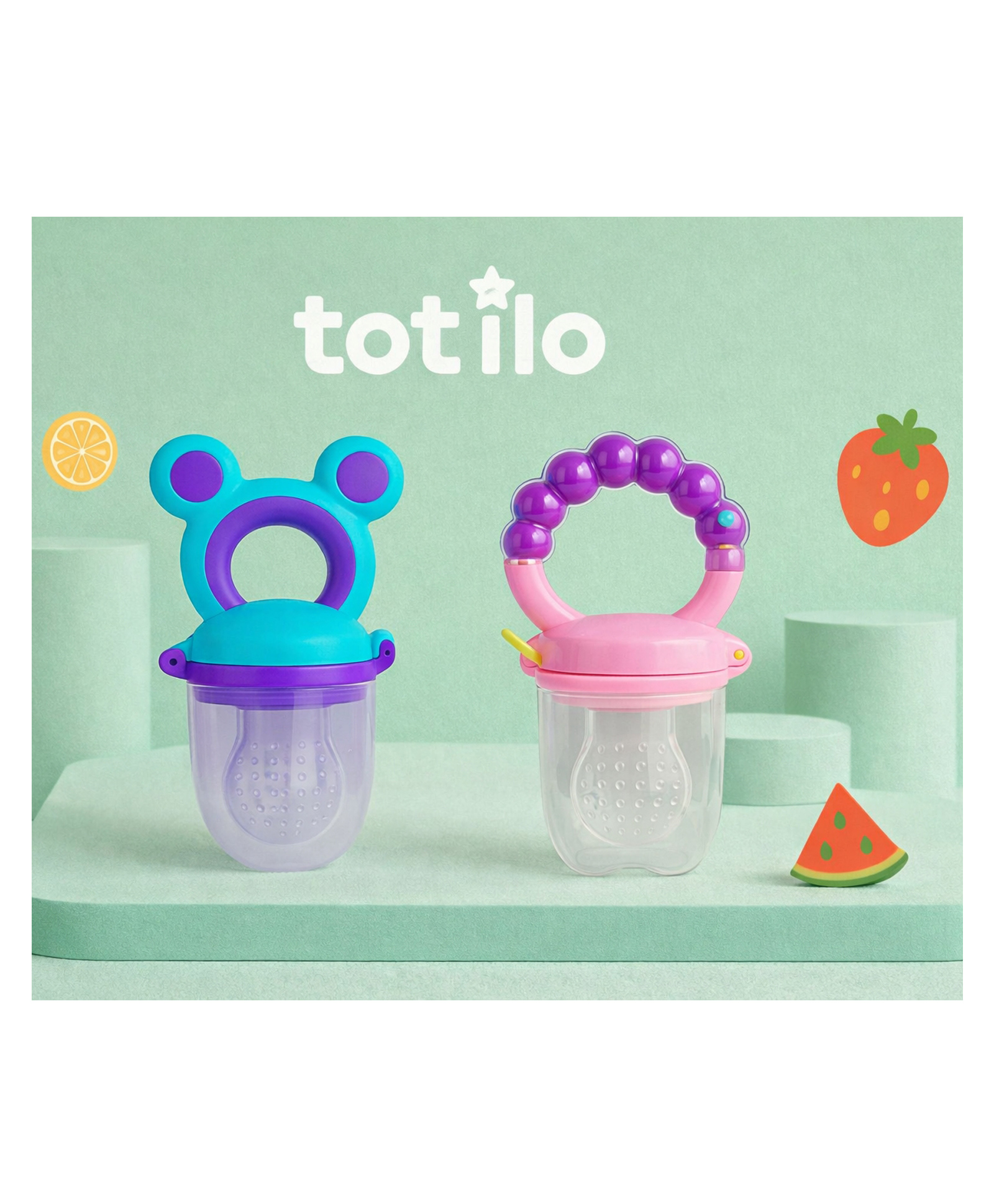 Totilo Premium Silicone Fruit Mickey Nibbler & Rattle Nibbler - Purple (Pack of 2)-image-39