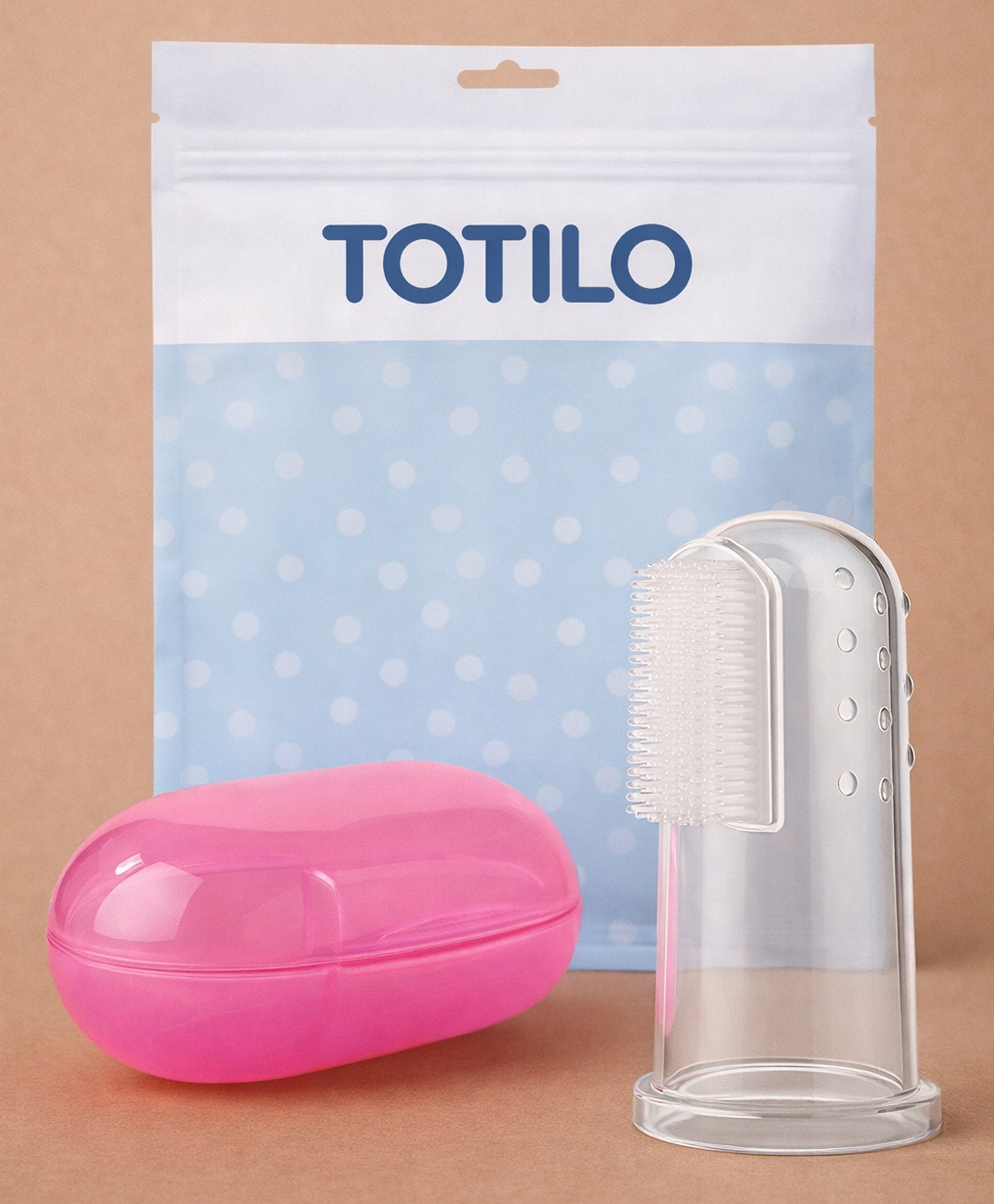 Totilo Silicone Baby Finger Toothbrush, Great for Massaging & Cleaning Gums, Use Soft Brush For Kids & New Born Baby, First Teeth, BPA - Free - Pink-image-48