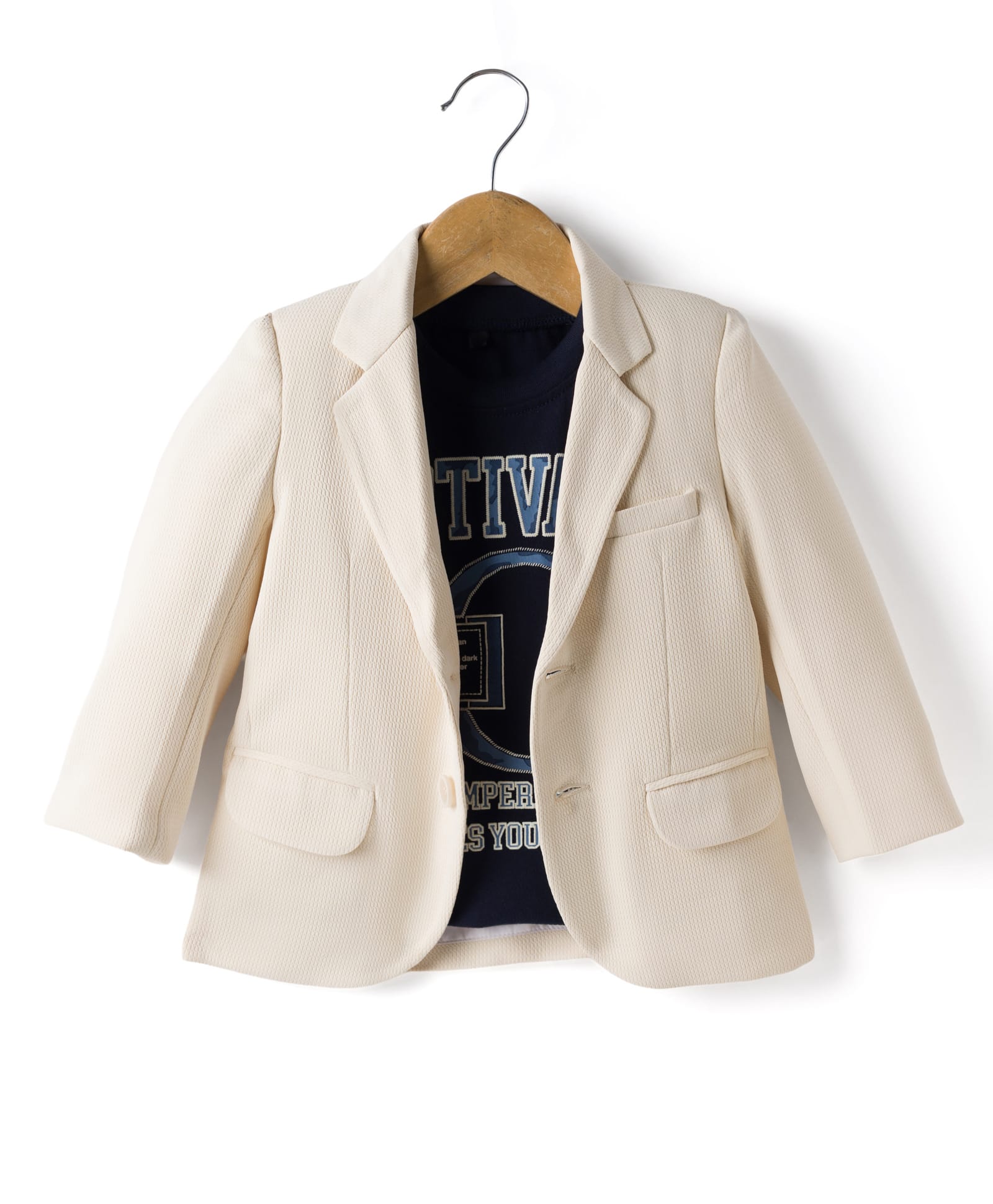 Robo Fry Cotton Woven Full Sleeves Solid Blazer With Inner Tee - Off White-picture-28