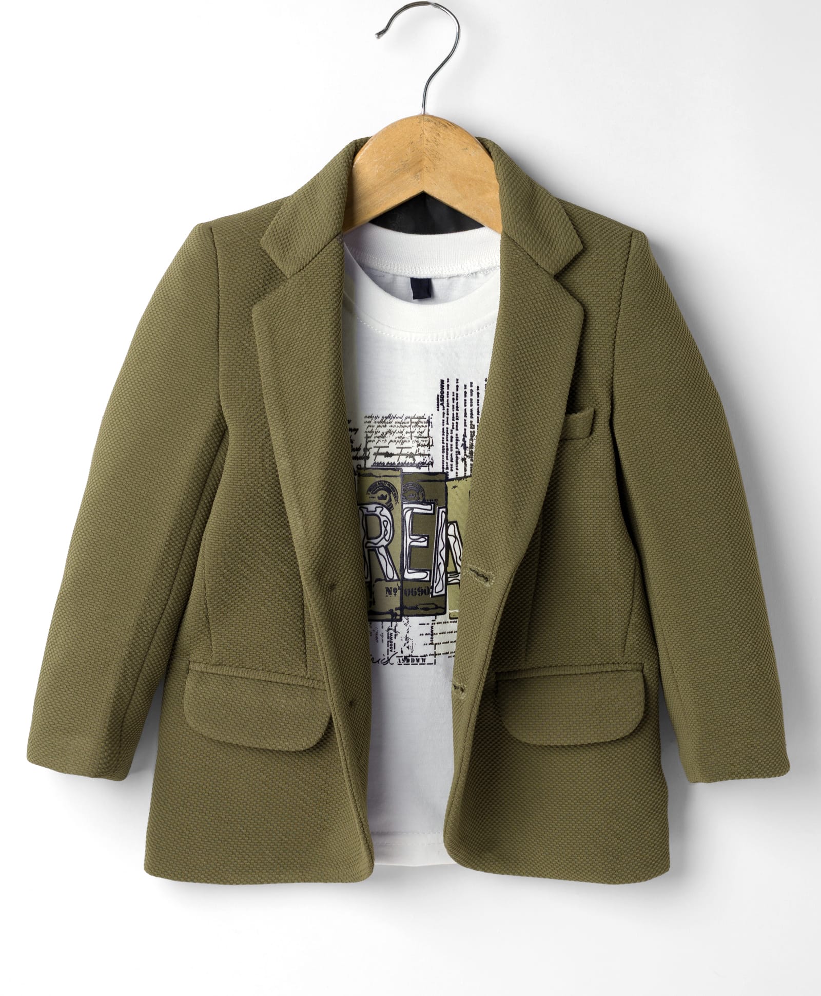 Robo Fry Cotton Woven Full Sleeves Solid Blazer With Inner Tee - Olive Green-picture-39