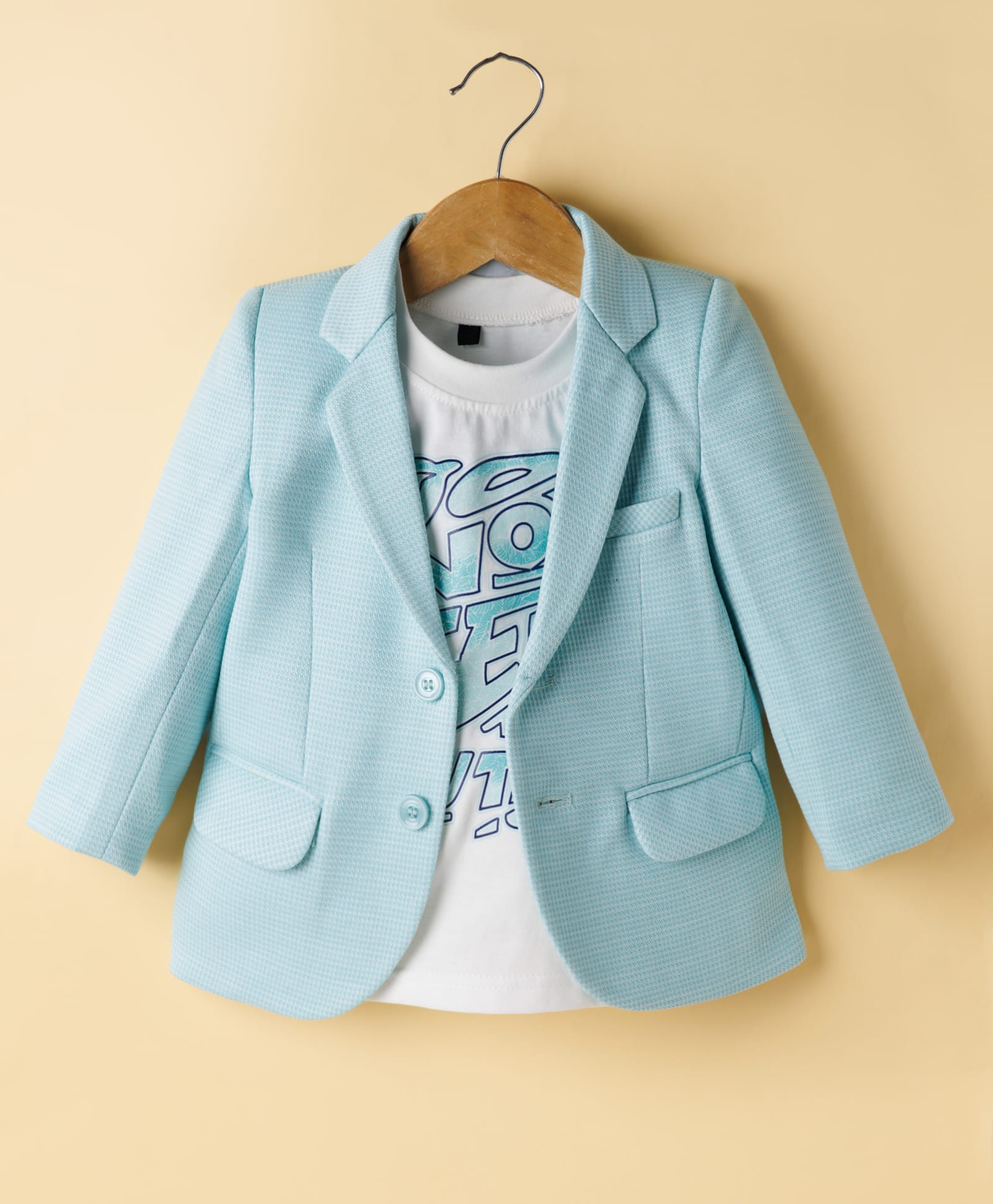 Robo Fry Cotton Woven Full Sleeves Solid Blazer With Inner Tee - Sea Green-picture-33