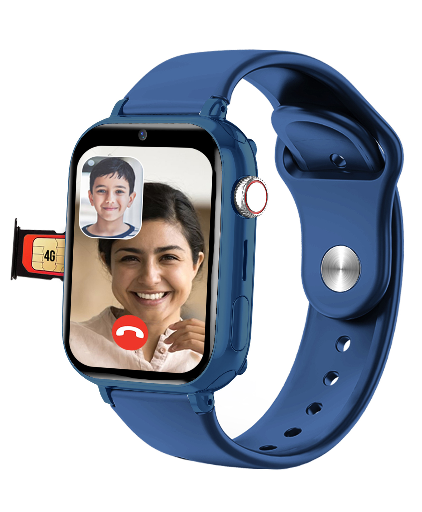 Sekyo Magic Pro Calling Smart Watch for Kids With Accurate & Live GPS Location Sim Card Video Call Pedometer Habbit Coach History Route Games SOS App Control - Blue