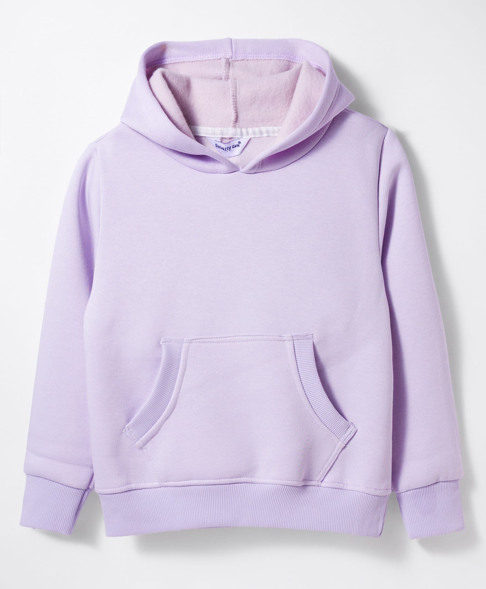 Smarty Girls Fleece Knit Solid Color Hooded Sweatshirt with Kangaroo Pocket - Mauve-picture-20