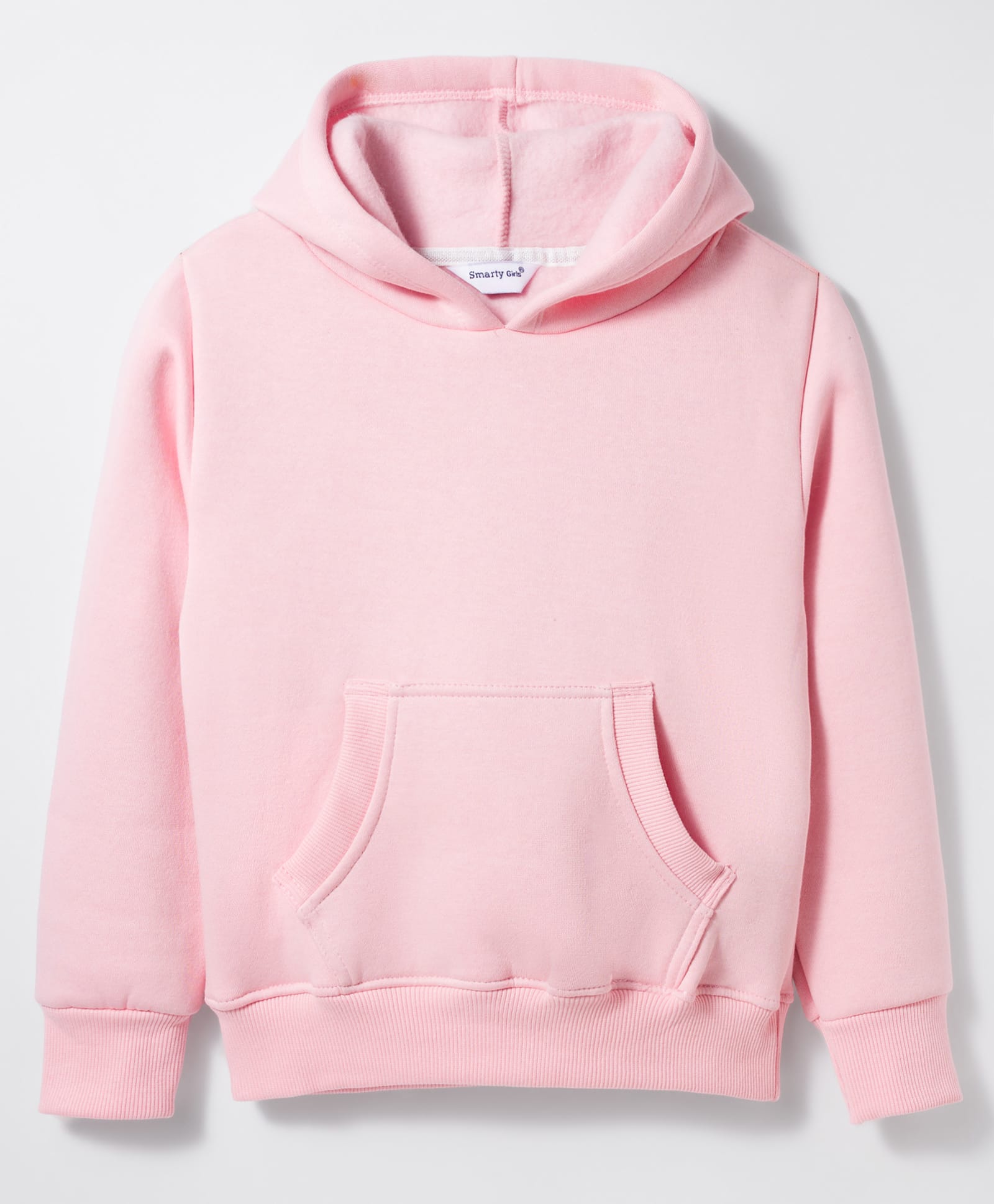 Smarty Girls Fleece Knit Solid Color Hooded Sweatshirt with Kangaroo Pocket - Baby Pink-picture-40