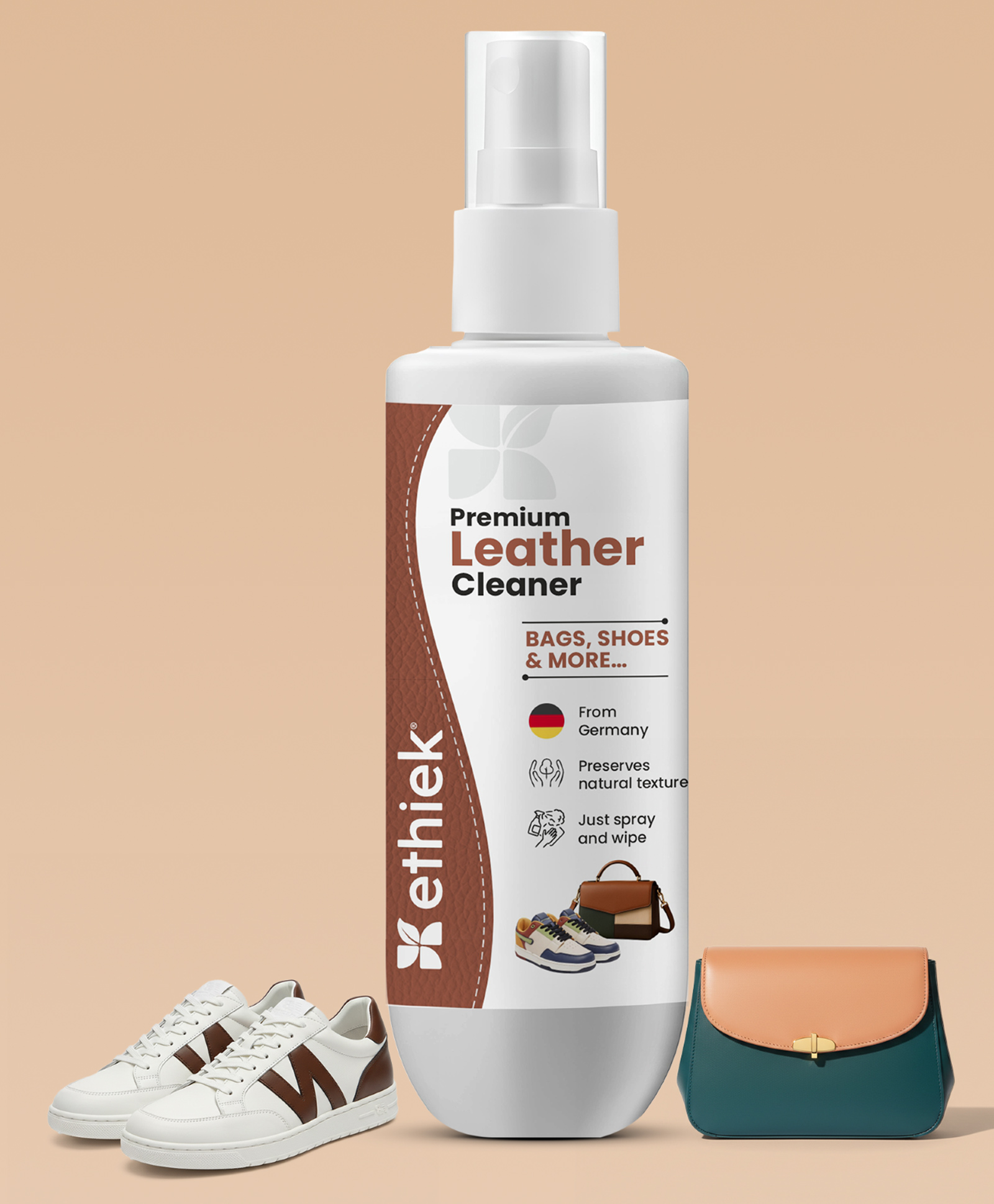ETHIEK Leather Cleaner for Bags, Shoes & Jackets | Gentle Daily Cleaner | Removes Dirt, Refreshes Texture & Revives Natural Shine, 100 ml-picture-12