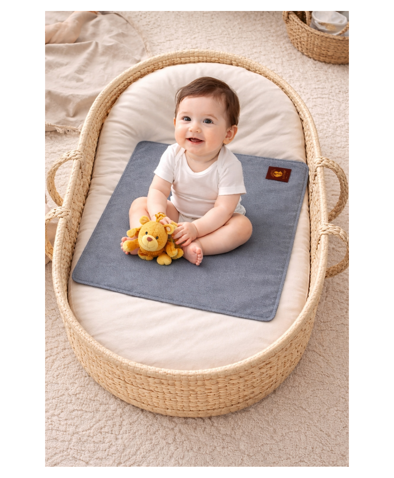 AAZEEM Grey Baby Sheet 20×30 Inch| Pack of 2 | Waterproof, Soft & Durable Baby Mattress Protector | Ideal for Cribs, Cots & Everyday Use-picture-12