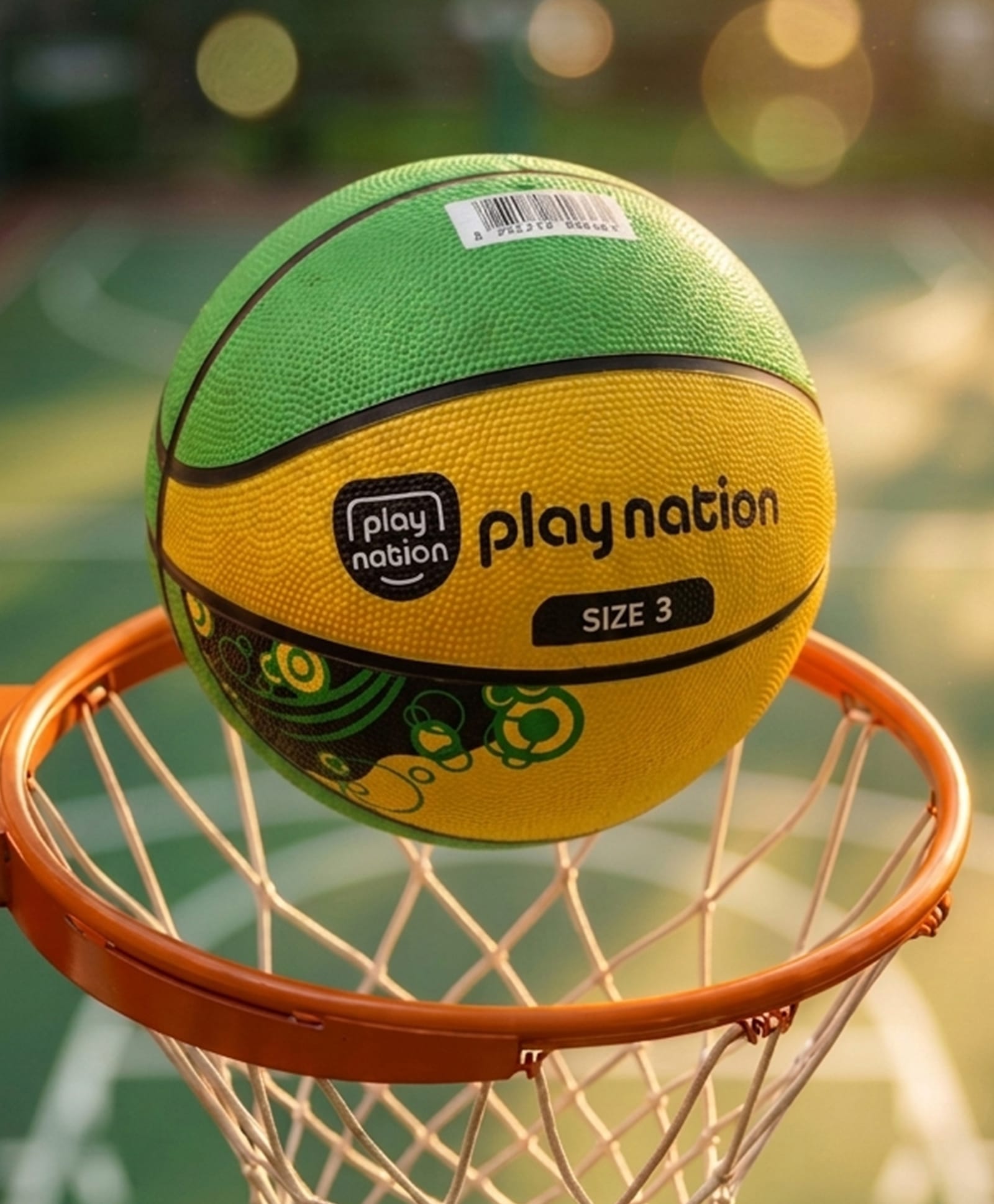 Play Nation Basketball with Inflation Pin - Size 3 - Yellow Green| Lightweight Soft Play Ball| Easy Grip| Indoor & Outdoor Fun| Improves Hand-Eye Coordination| Encourages Active Play|Physical Activity-picture-38