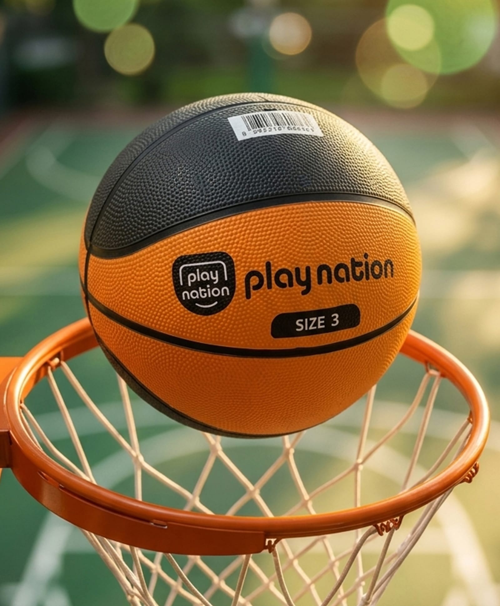 Play Nation Basketball with Inflation Pin - Size 3 - Orange Grey| Lightweight Soft Play Ball| Easy Grip| Indoor & Outdoor Fun| Improves Hand-Eye Coordination| Encourages Active Play| Physical Activity-picture-4