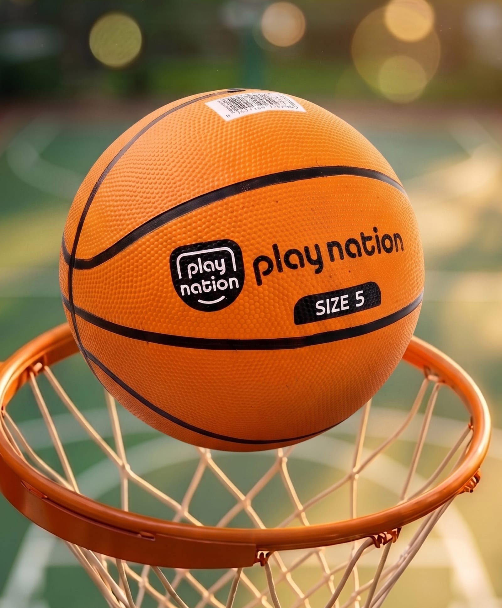 Play Nation Basketball with Inflation Pin - Size 5 - Orange| Lightweight Soft Play Ball| Easy Grip| Indoor & Outdoor Fun| Improves Hand-Eye Coordination| Encourages Active Play| Physical Activity-picture-5