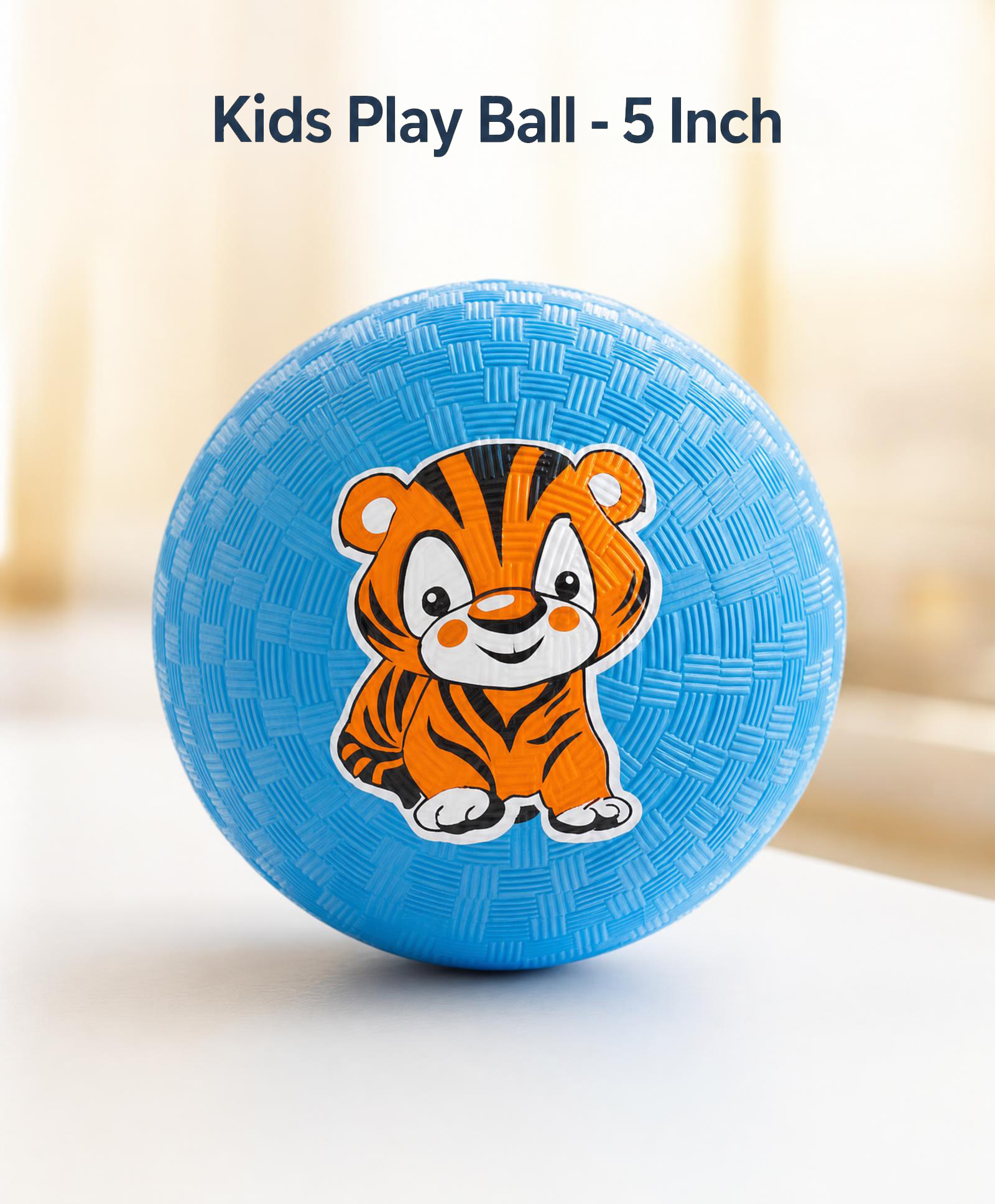 Play Nation Soft Kids Play Ball Tiger Print 5 Inch-Blue| Toy Ball for Toddlers| Indoor Outdoor Play| Lightweight & Safe| Improves Hand-Eye Coordination & Motor Skills| Active Play & Physical Activity-image-3