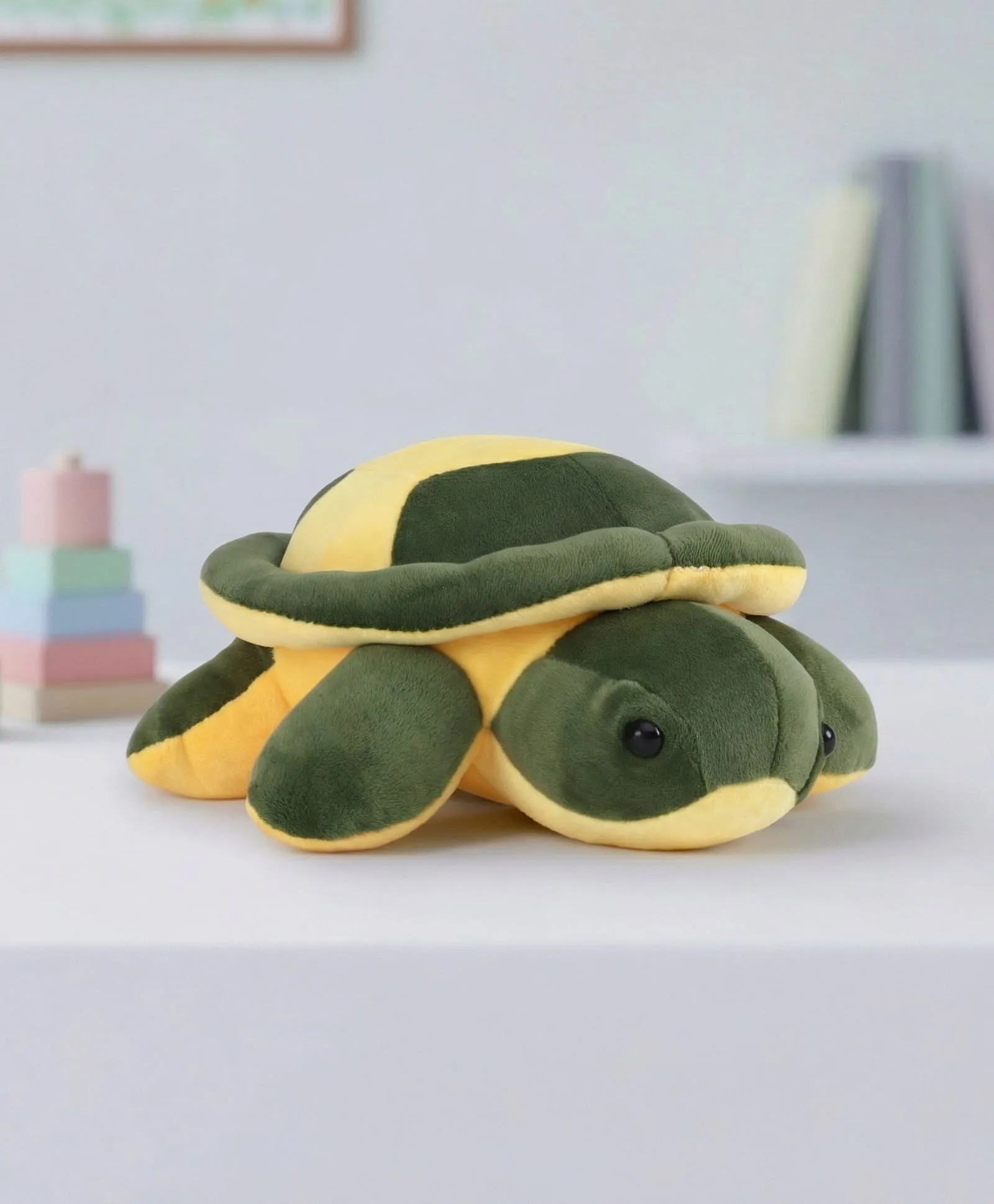Play Nation Plush Turtle Soft Toy 25cm | Huggable Stuffed Turtle| Enhances Imagination & Emotional Growth| Perfect for Snuggles, Playtime & Gifting| BIS Certified| Home & Car Décor- Yellow & Green-picture-8