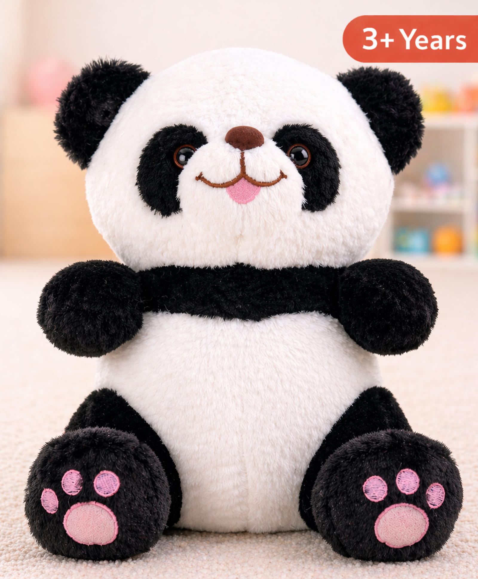 Play Nation Plush Panda Soft Toy 35cm | Huggable Stuffed Panda| Enhances Imagination & Emotional Growth| Perfect for Snuggles, Playtime & Gifting| BIS Certified| Car & Home Decor- Black & White-picture-38
