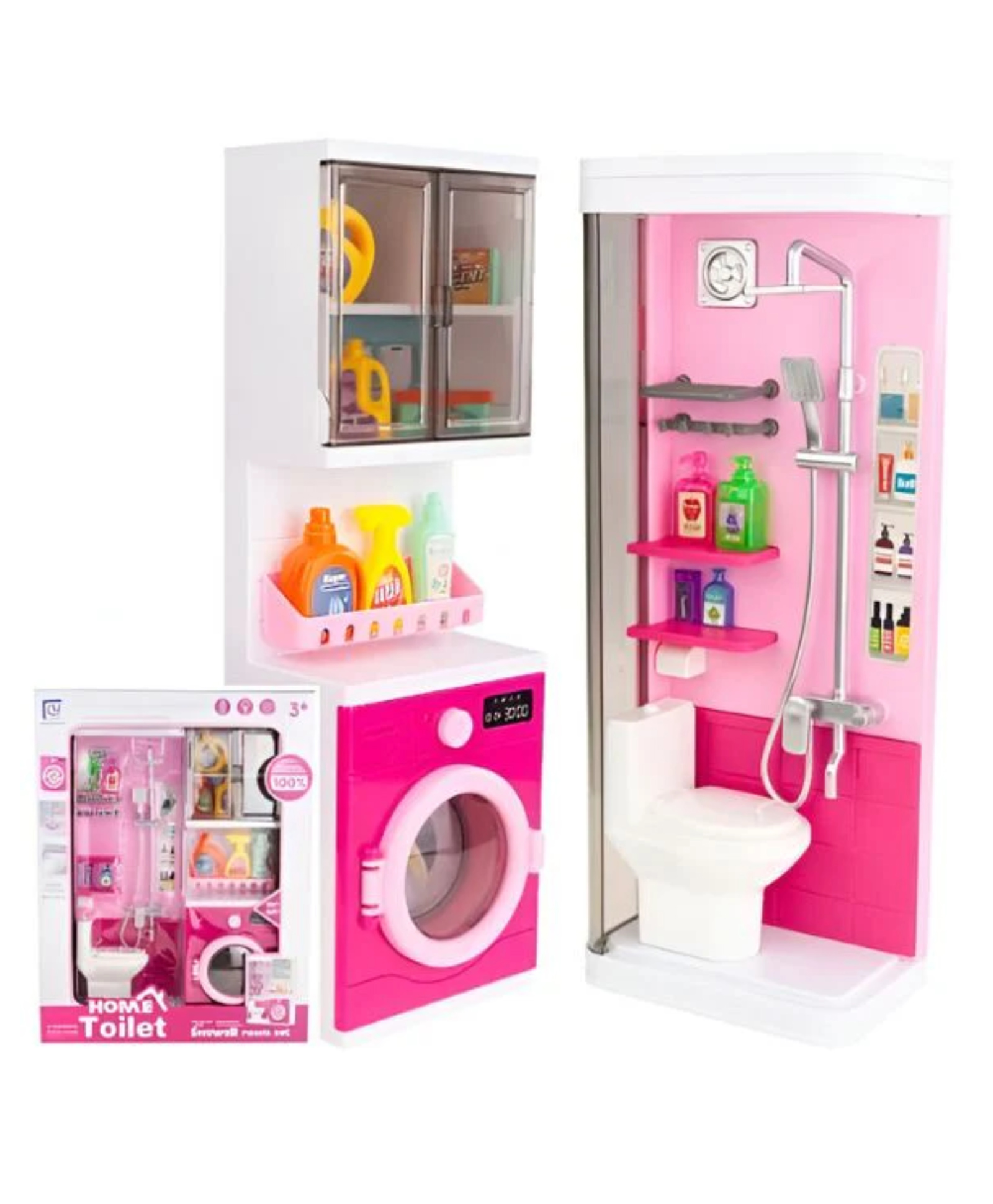 Lumo Brilliant Toys New Doll Bathroom Set Toys for Kids | Complete Dollhouse Accessories | Miniature Bathtub Sink and Toilet | Pretend Play Bathroom Set for Dolls | Realistic - Multicolor-picture-21