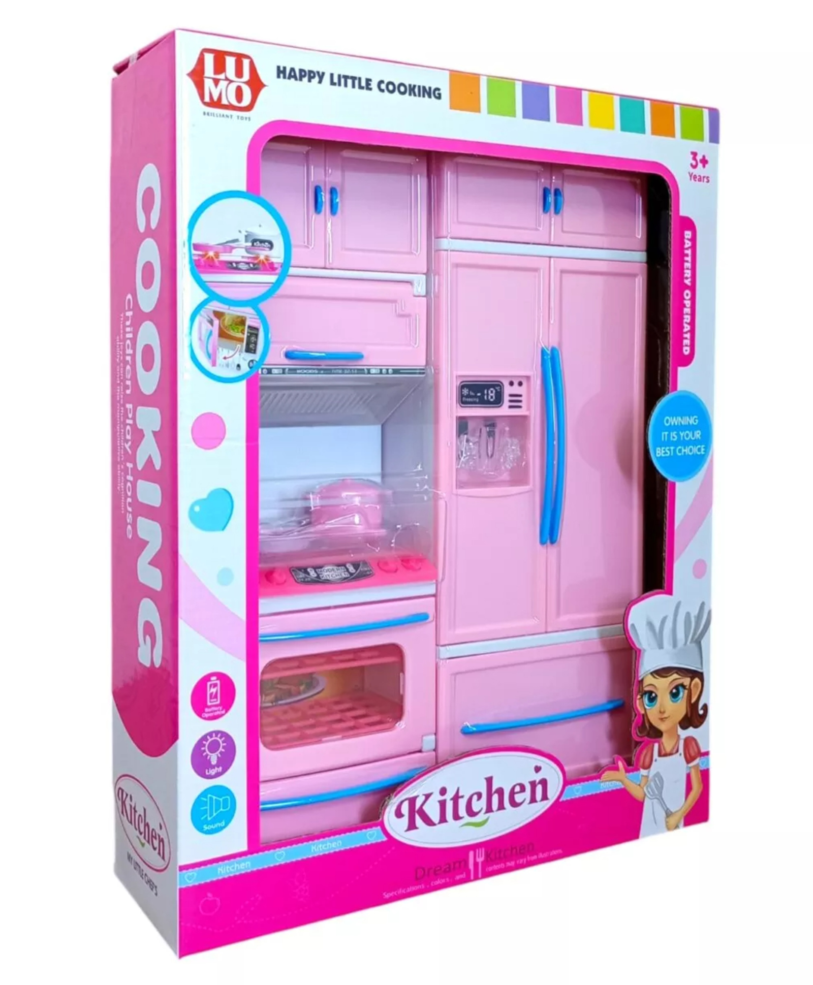 Lumo Brilliant Toys Dream Kitchen Playset | 2-Door Mini Kitchen Set with Utensils & Accessories | Pretend Play Cooking Toy for Kids | My Little Chef's Play House | Fun Entertainment Kids Toys-picture-11