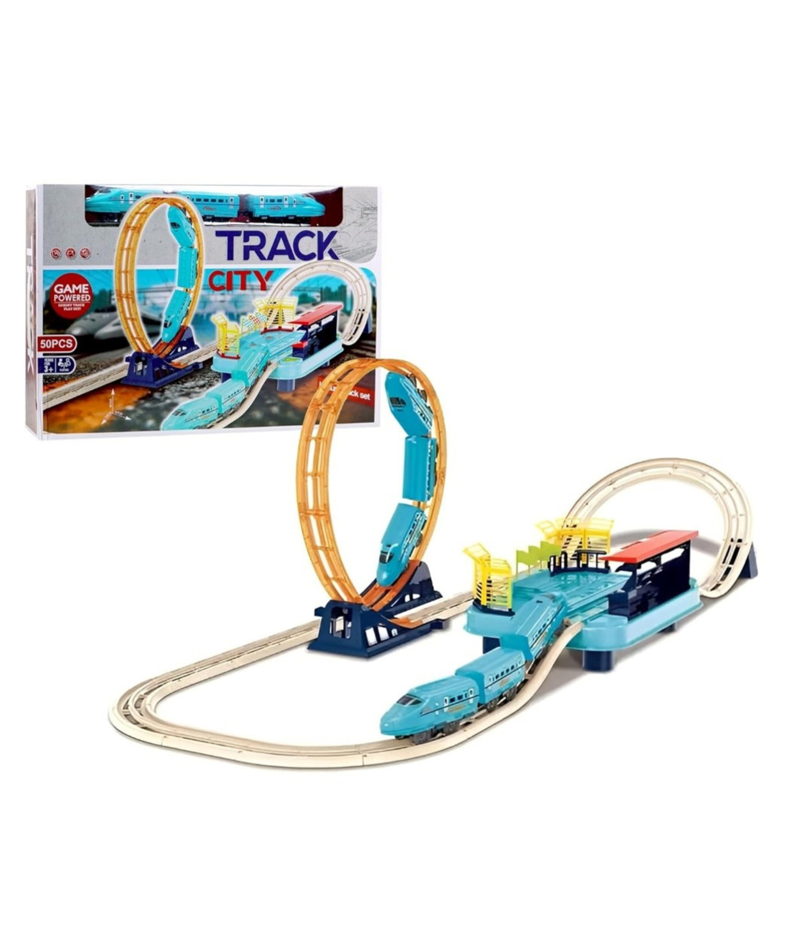 Lumo Brilliant Toys Vande Bharat Train Set Toys for Kids, Speedway 50 Pc Track Set with Accessories, Fun Entertainment Kids Toys - Multicolor-image-45