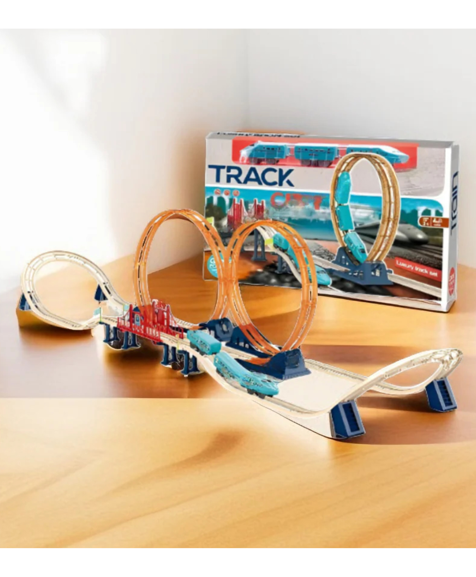 Lumo Brilliant Toys Big Size Luxury Train Track City Playset Toys For Kids, Battery Operated Train Set with Tracks Colorful Tracks 69 Pc Set for Intellectual Development of Kid Boys Girls - Multicolor-picture-28