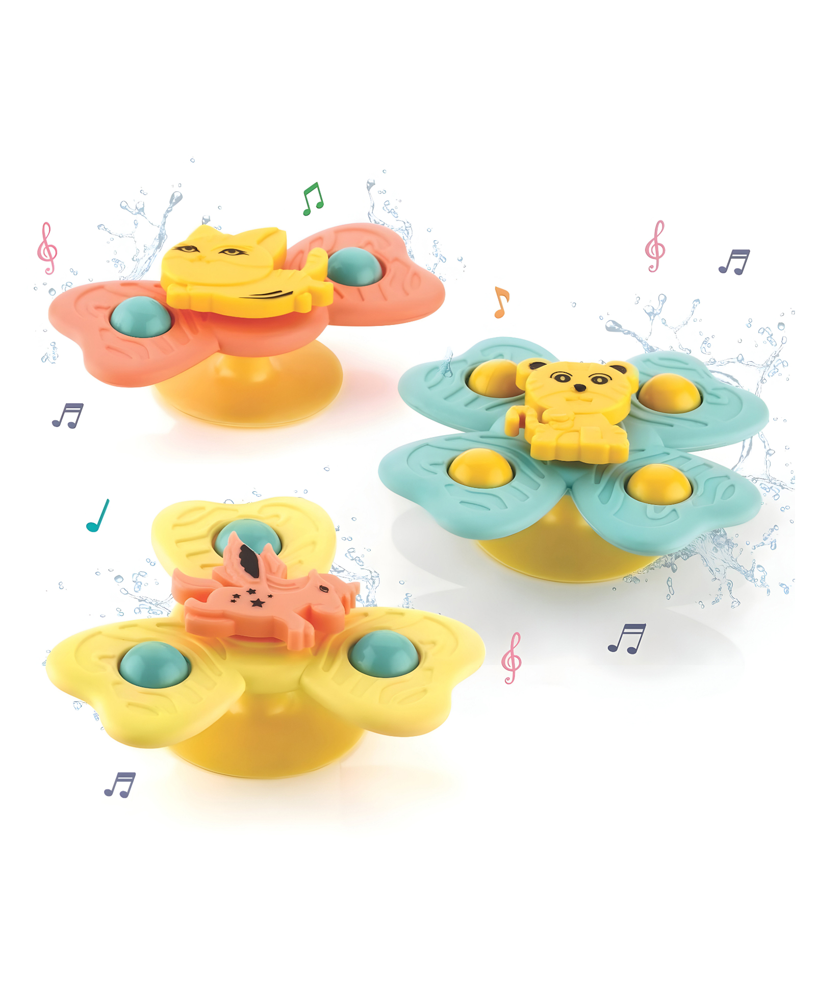 NEGOCIO Strong Suction Cup Fidget Rotating Sensory Bath Toys for Baby 6 12 18 Months Airplane Car Travel Table & Window Toys for 1 2 Years Old Toddler Boys and Girls- PACK OF 1 - COLOR MAY VARY-image-14