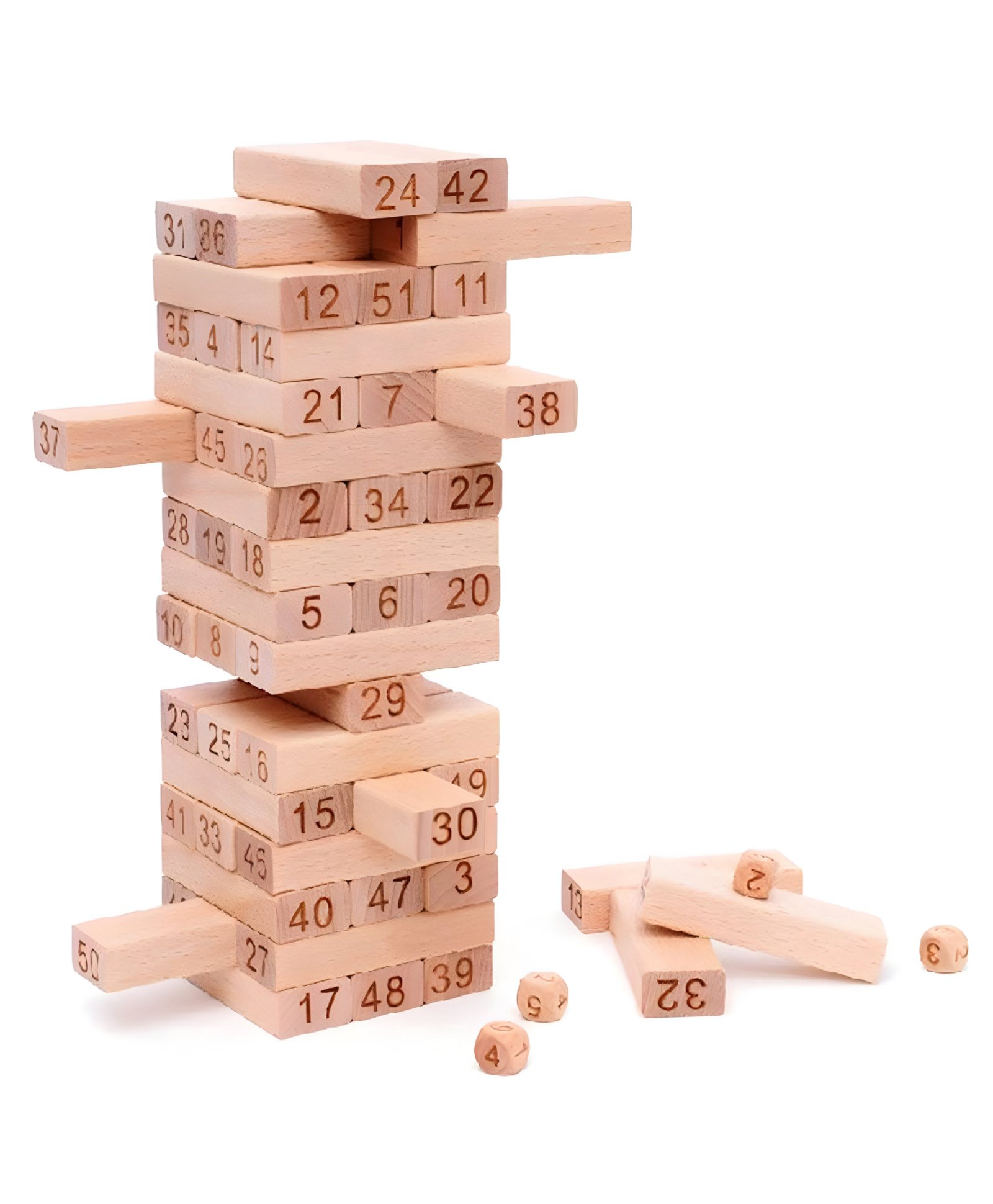 NEGOCIO 54 Pcs Wooden Tumbling Tower Game Indoor Stacking Puzzle Blocks for Kids, Adults & Families Fun Balancing Toy for Boys & Girls of All Ages Party Game & Brain Teaser- PACK OF 1-picture-20
