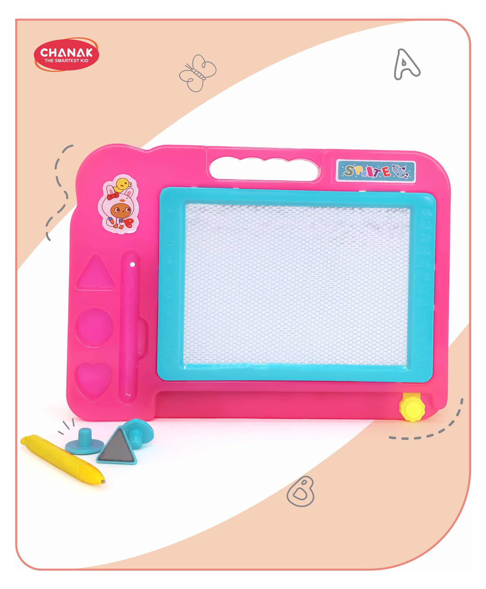 Aditi Toys Magnetic Slate, Magnetic Drawing Board for Learning Writing and Drawing, Magnetic Pen and Stamps, Magnetic Slate Easy to Use and Clean, Magnetic Board for Kids Above 3, BIS Approved (Pink)-image-26