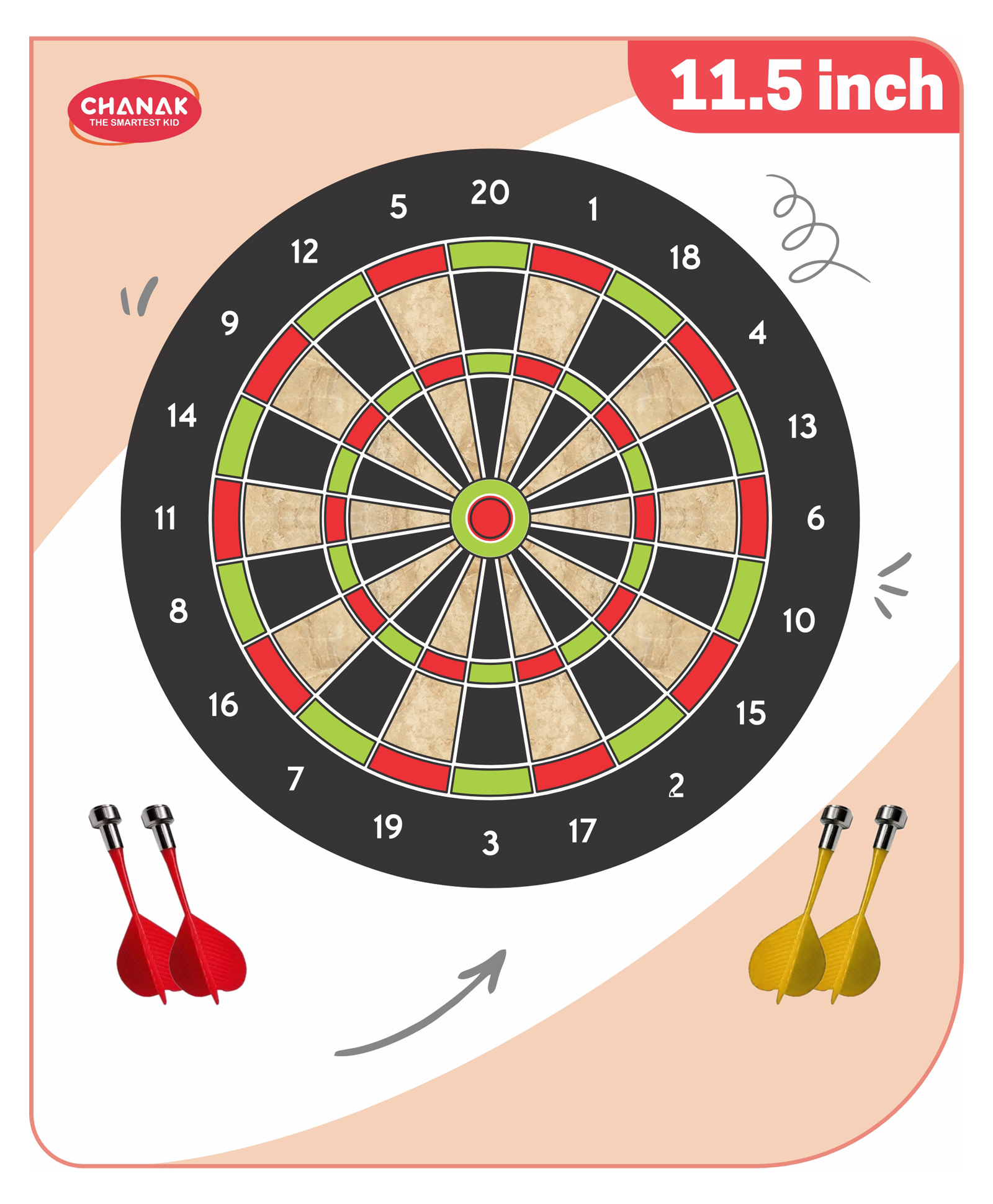 Aditi Toys Magnetic Dartboard with 4 Soft Darts - Multicolor-picture-12