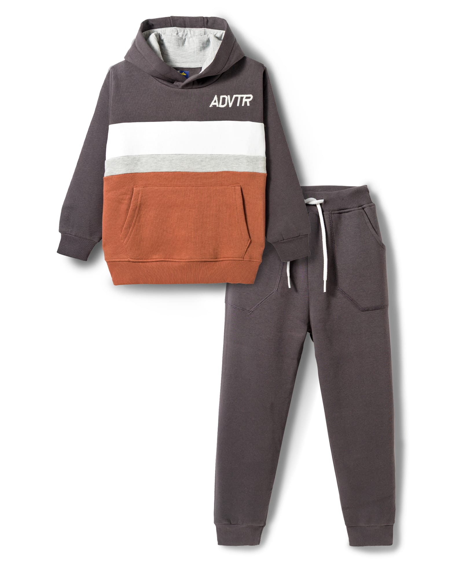 Pepito Fleece Knit Full Sleeves Winter Wear Solid Hooded Sweatshirt & Lounge Pant Set - Multicolor-picture-26