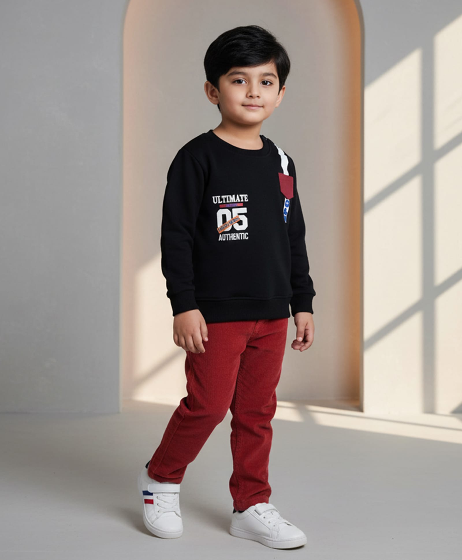 DOLLAR Cotton Blend Knit Full Sleeves Typography Printed Winter Sweatshirt & Pant Set - Black & Red-picture-14