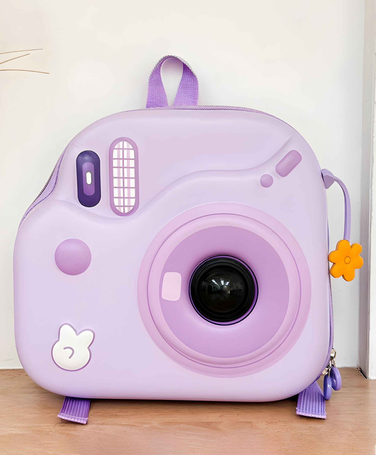 SCHOOLISH Super Cute LED Camera-Style Backpack | Flashing Eggshell Kindergarten & Travel Bag for Kids- PACK OF 1- COLOR PURPLE-Height 11 Inches-picture-13