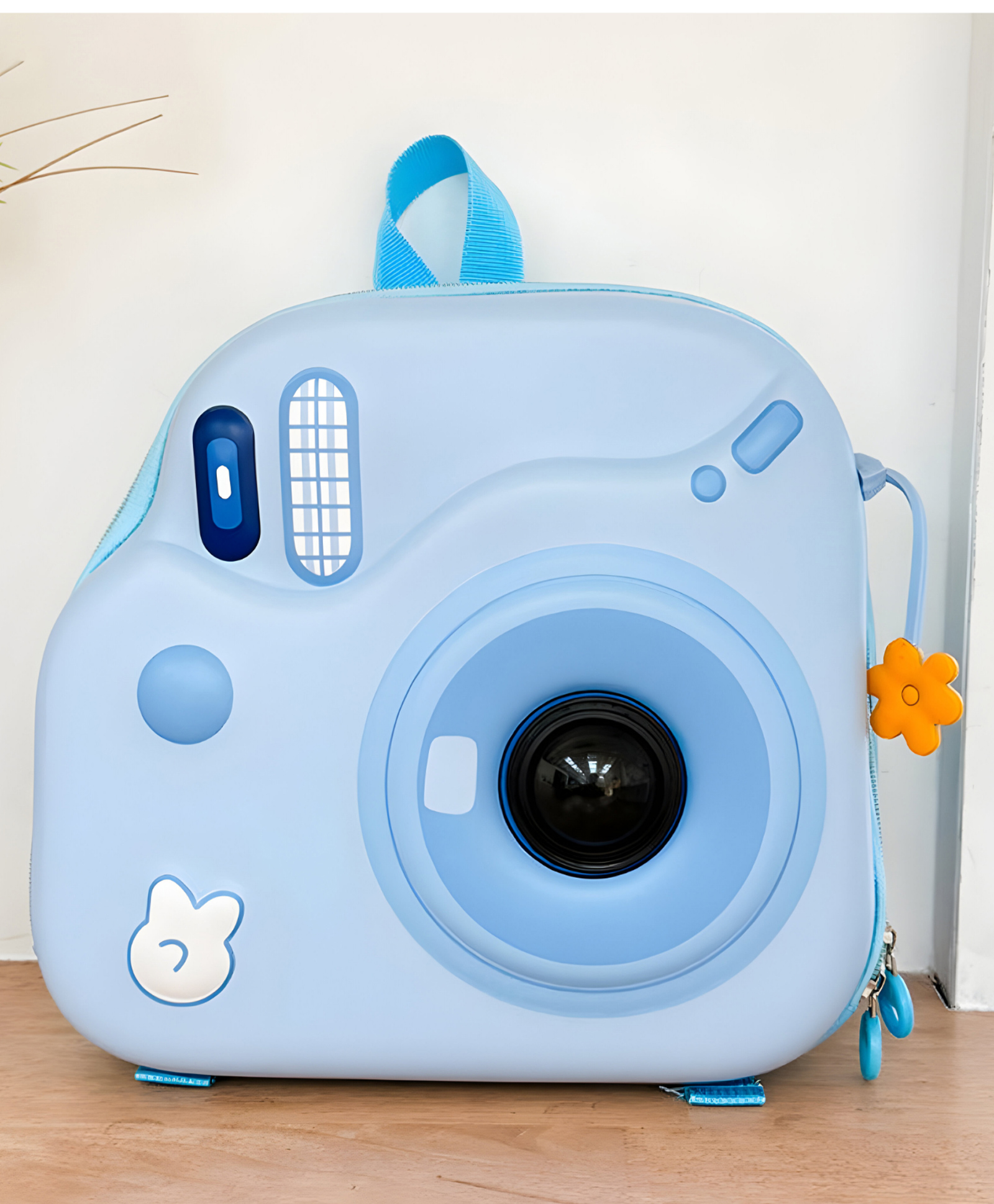 SCHOOLISH Super Cute LED Camera-Style Backpack | Flashing Eggshell Kindergarten & Travel Bag for Kids- PACK OF 1- COLOR BLUE-Height 11 Inches-picture-19