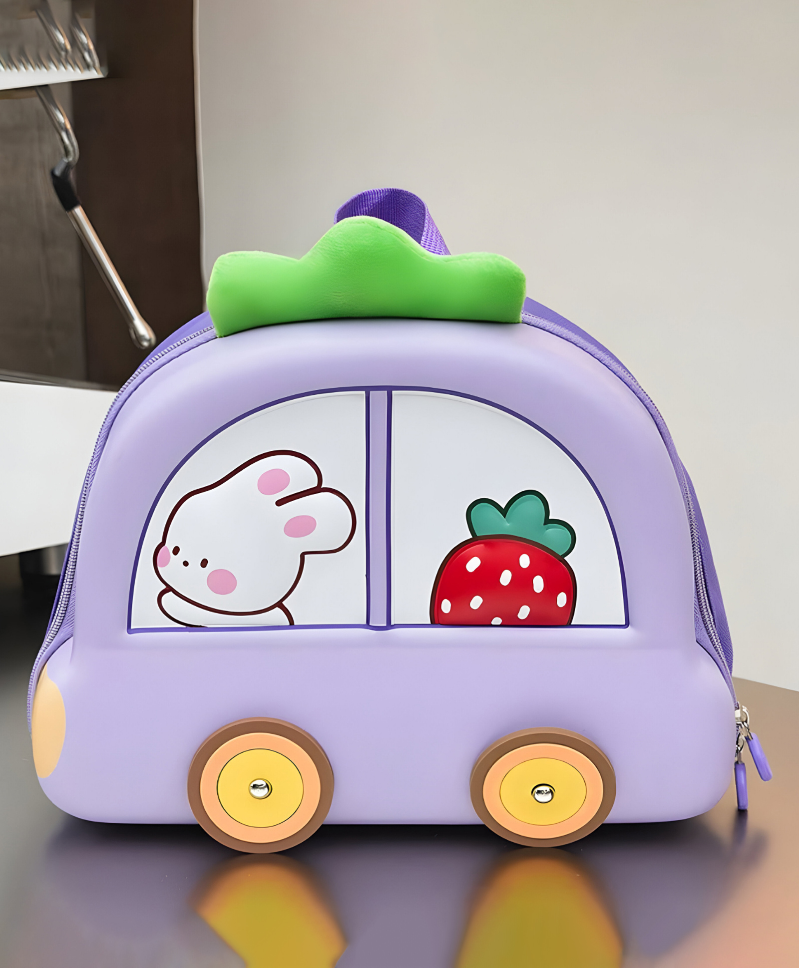 SCHOOLISH Car Shaped Schoolbag Waterproof EVA Material Backpack Lovely Bunny Book Bags for Kindergarten kids- PACK OF 1- COLOR PURPLE-Height 10 Inches-image-28
