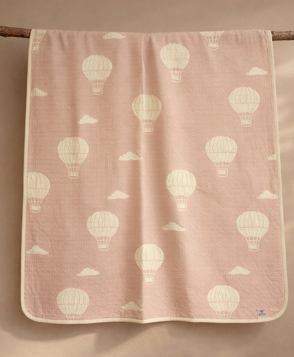 Honor Your Home Korean Organic Cotton Super Soft Absorbent Muslin 6 Layer Blanket - Pink-image-26