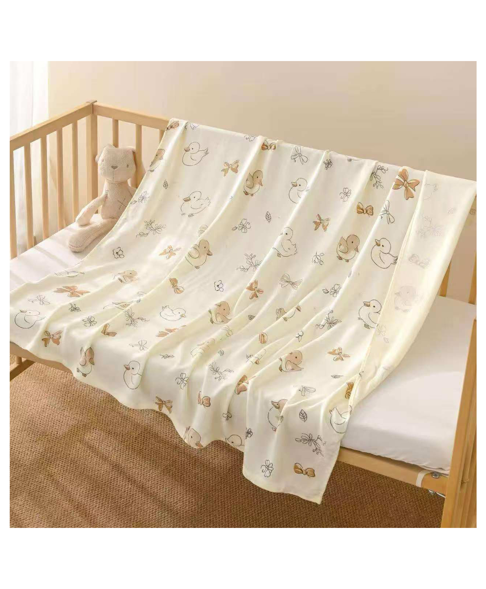 Honor Your Home 100% 4 Layered Bamboo Blanket/Swaddle (Baby Duck) - Yellow-picture-25
