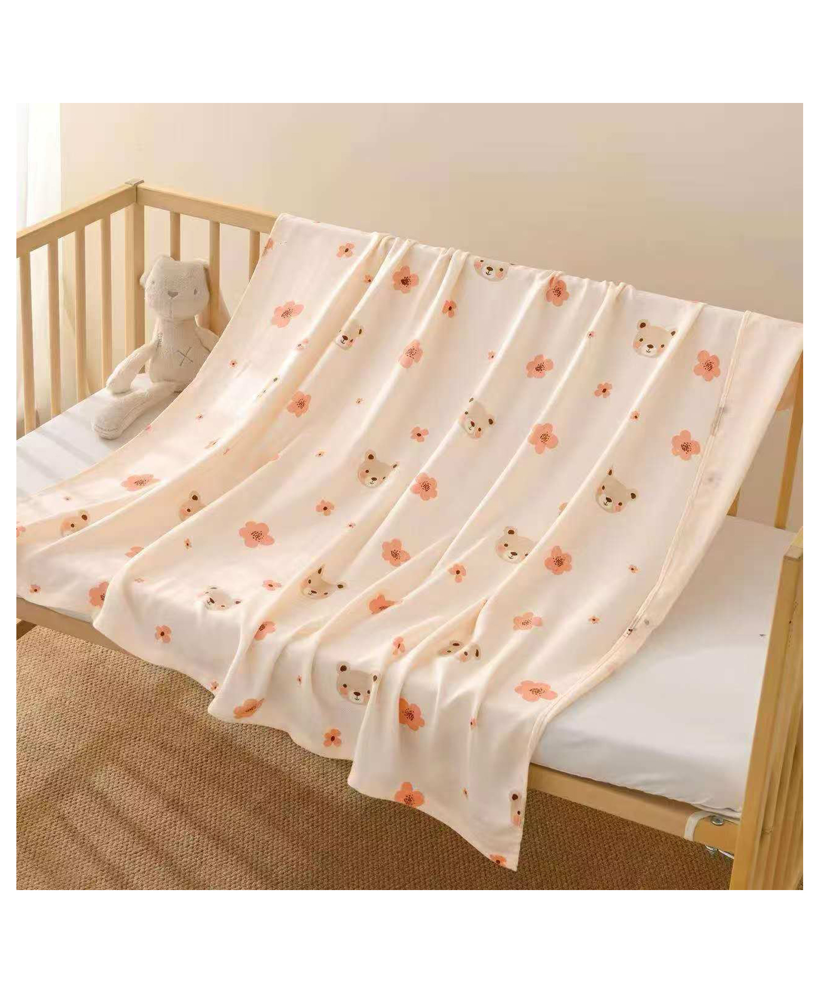 Honor Your Home 100% 4 Layered Bamboo Blanket/Swaddle (Teddy) - Peach-picture-35