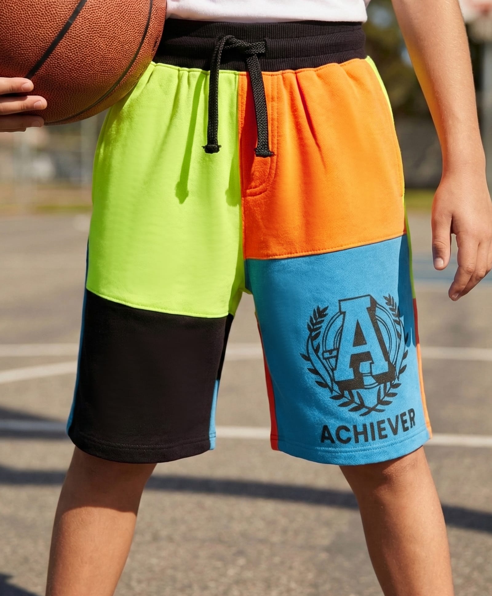 Pine Kids 100% Cotton Knit Cut N Sew Shorts With Text Print - Multicolour-image-26