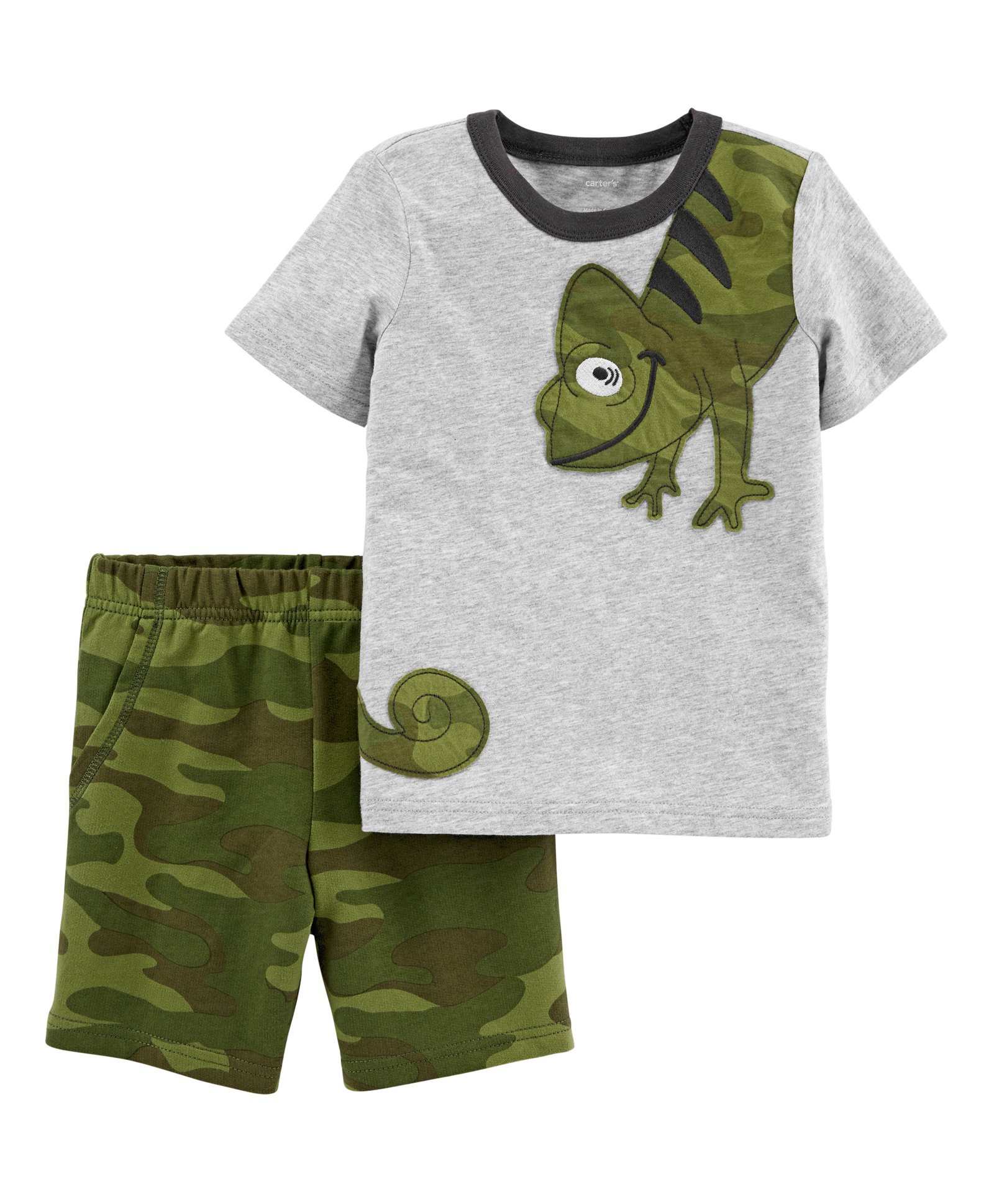 6, Dark Grey and Navy Blue Carters Set of 2 Boys Cotton Pull On Shorts Toddler Little and Big Boys
