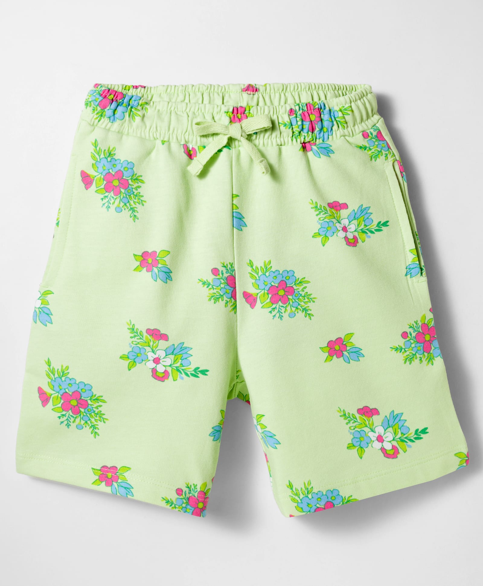Pine Kids 100% Cotton Knit Floral Printed Shorts - Lime Green-image-15