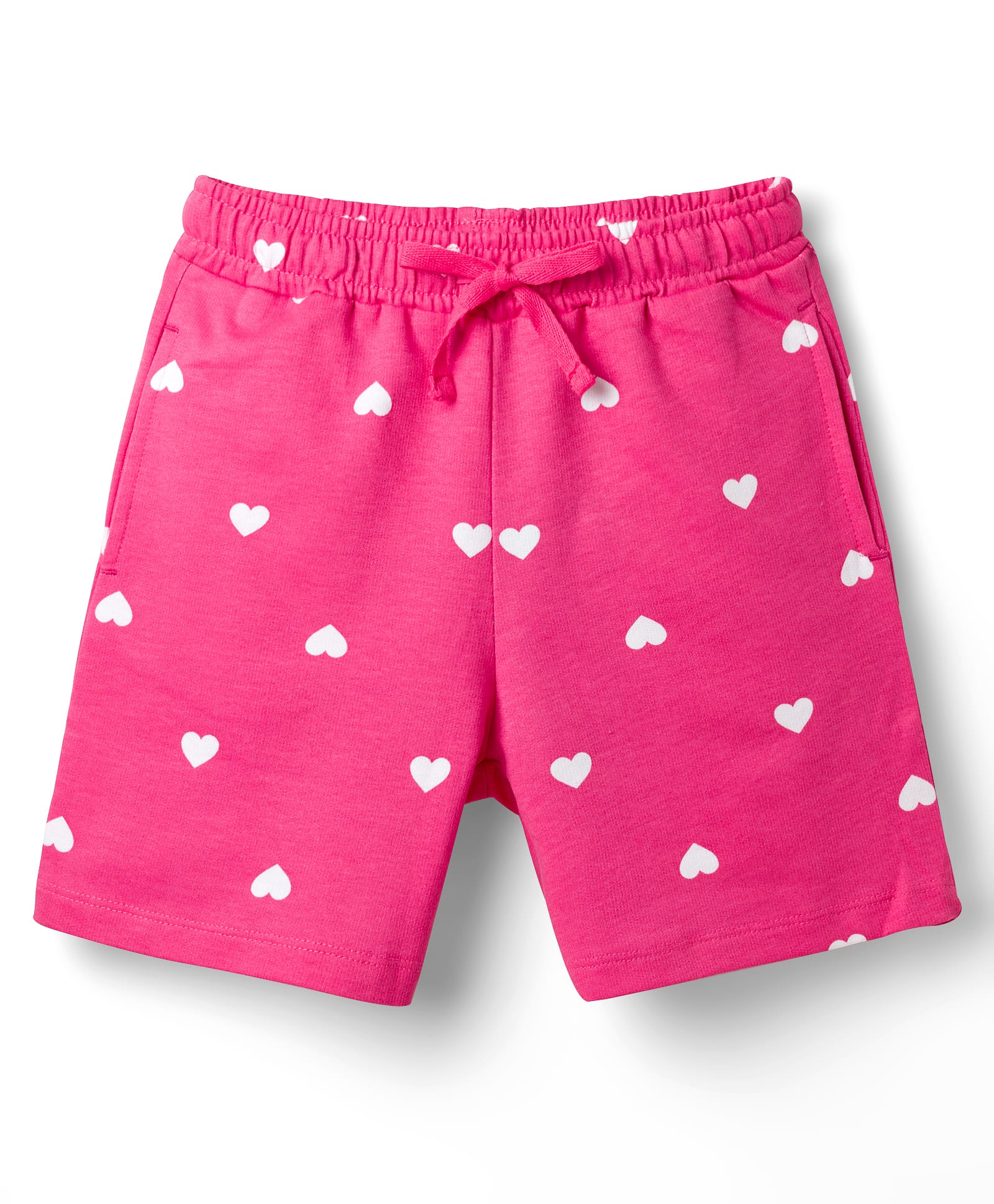 Pine Kids Looper Knit Heart Printed Shorts - Pink
