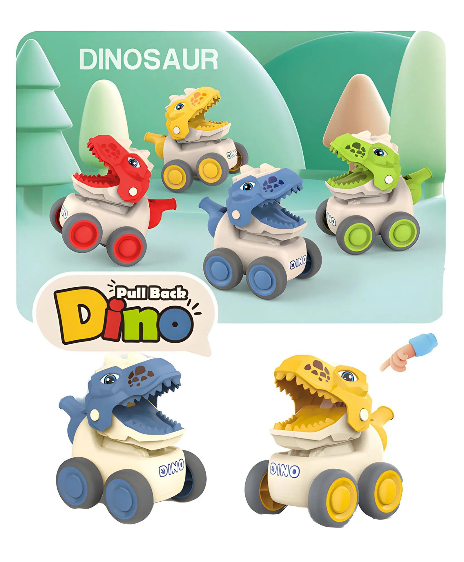 AKN TOYS Friction Powered Big Pull Back Dino Car with Whistle toy for kids - PACK OF 1- ( COLOR MAY VARY )-picture-6