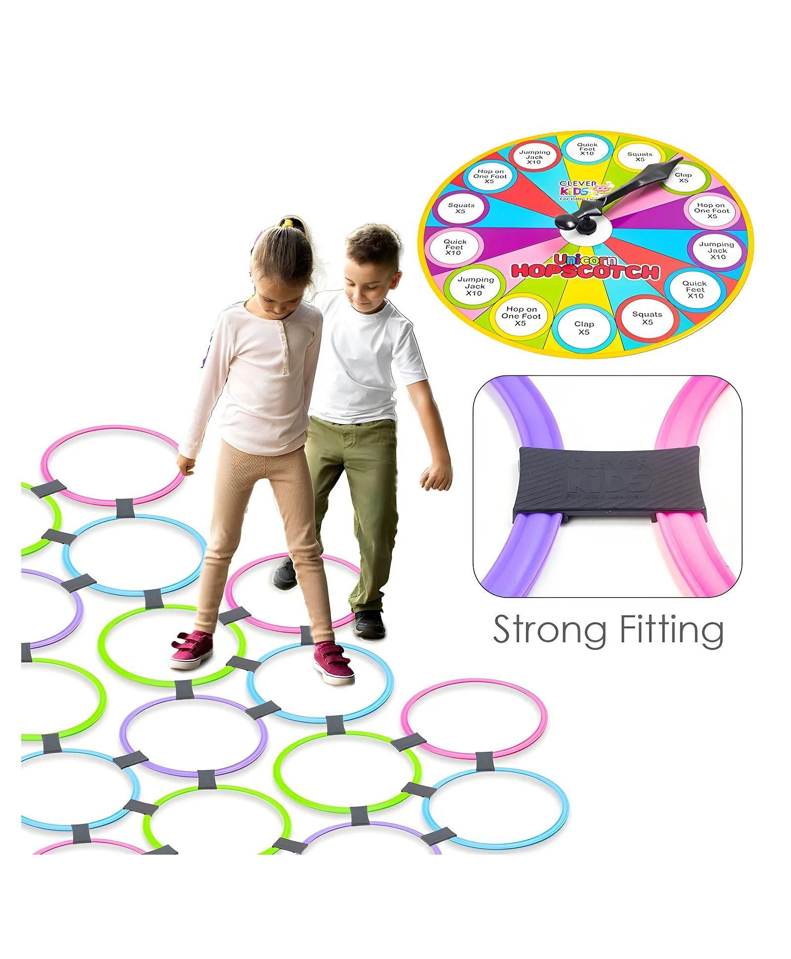 AKN TOYS Wister Hopscotch Active Indoor Play with Rings Game for Kids - Kids Hopscotch Game, Educational Colorful Rings Game for Kids - PACK OF 1- ( COLOR MAY VARY )-picture-15
