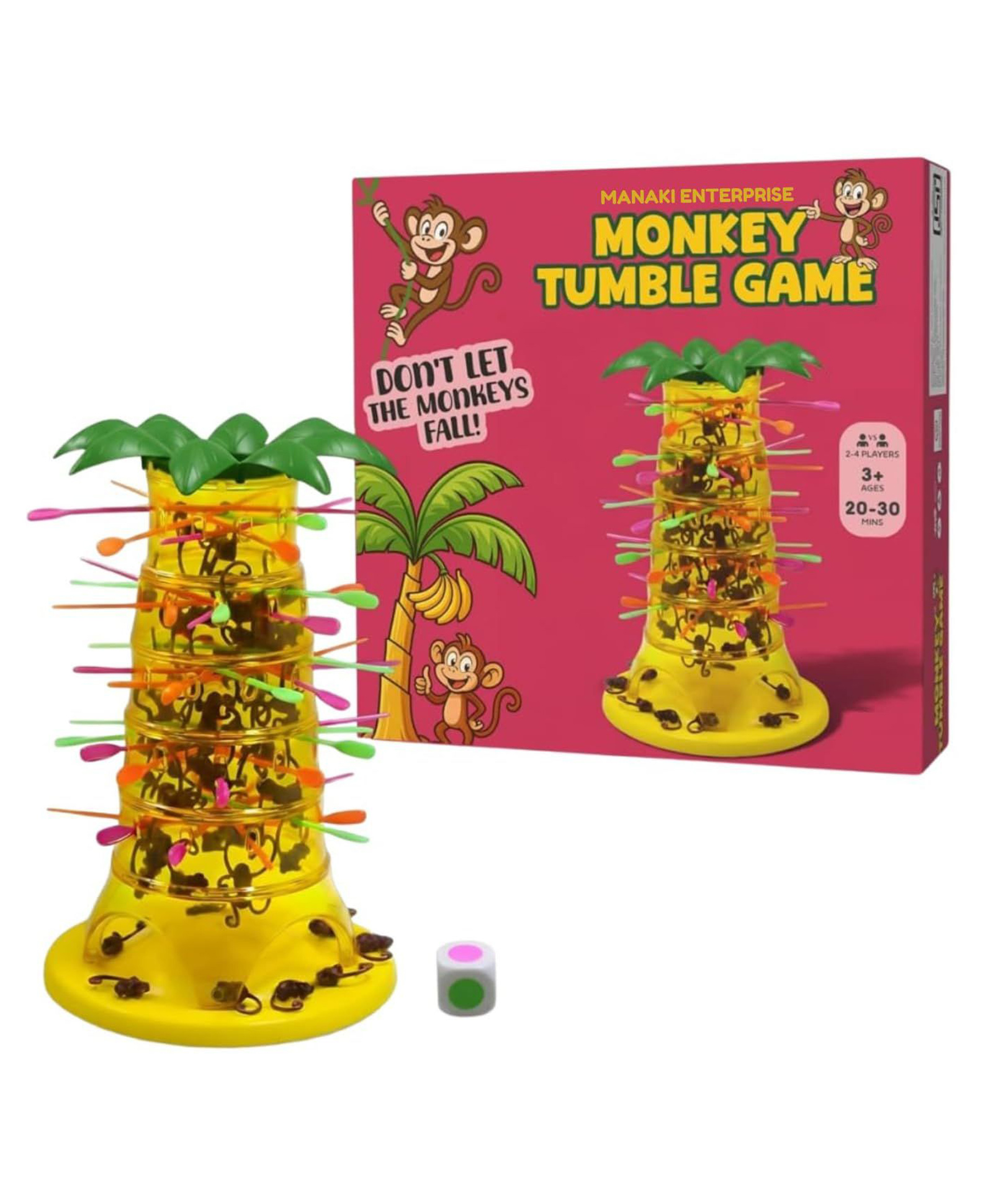AKN TOYS Monkey Tumble Tree for Kids Board Games , Stick & Monkey Drop Balance Fun Strategy Game with Animal Pieces - PACK OF 1- ( COLOR MAY VARY )-picture-47